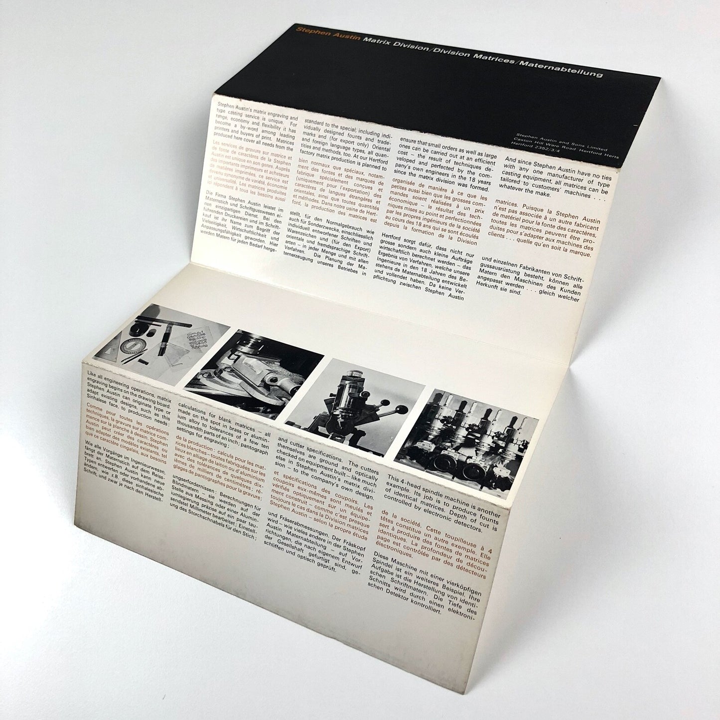 Stephen Austin Matrix Division ephemera | Promotional trade leaflet, 1970s?