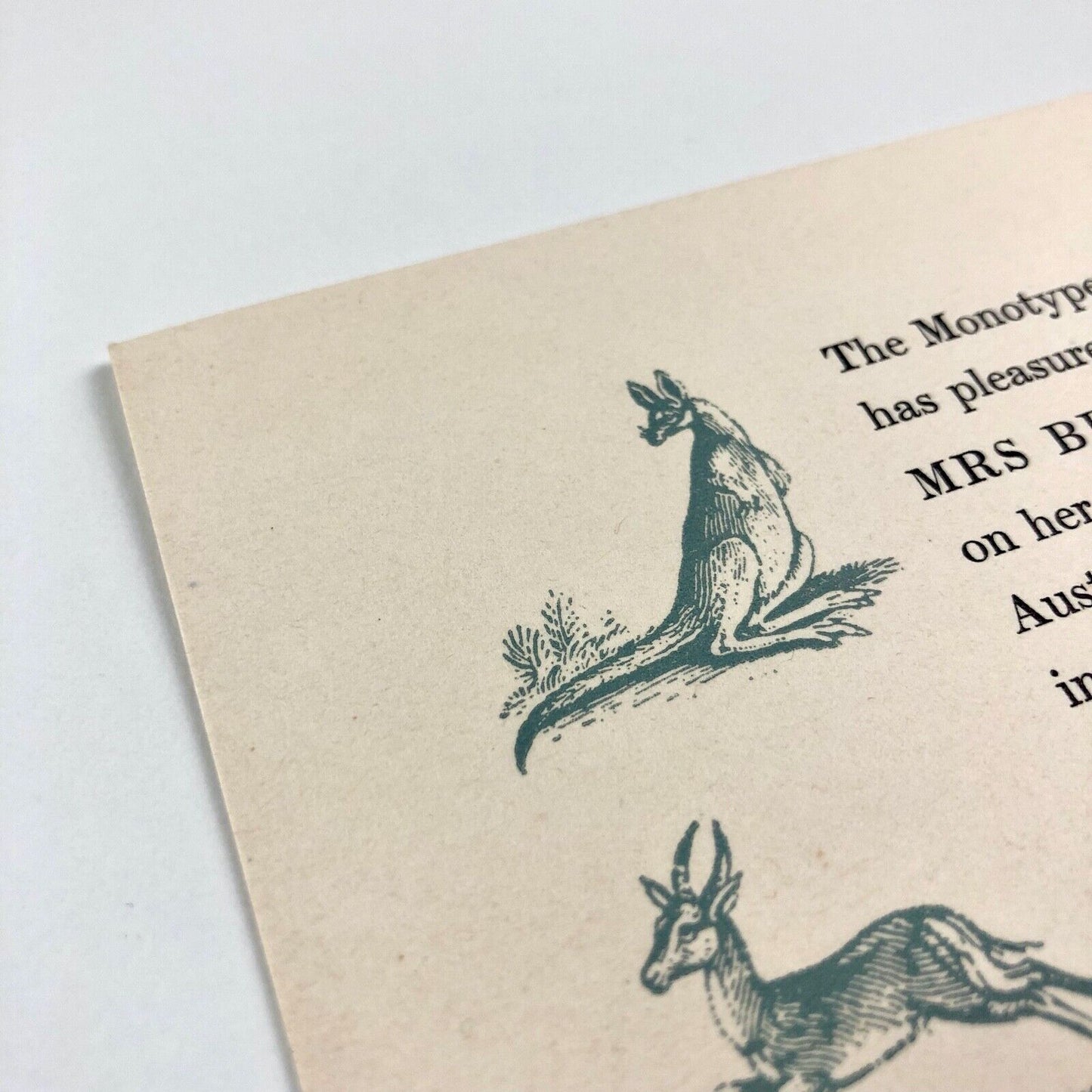 Monotype Corporation invitation card Beatrice Warde 1957