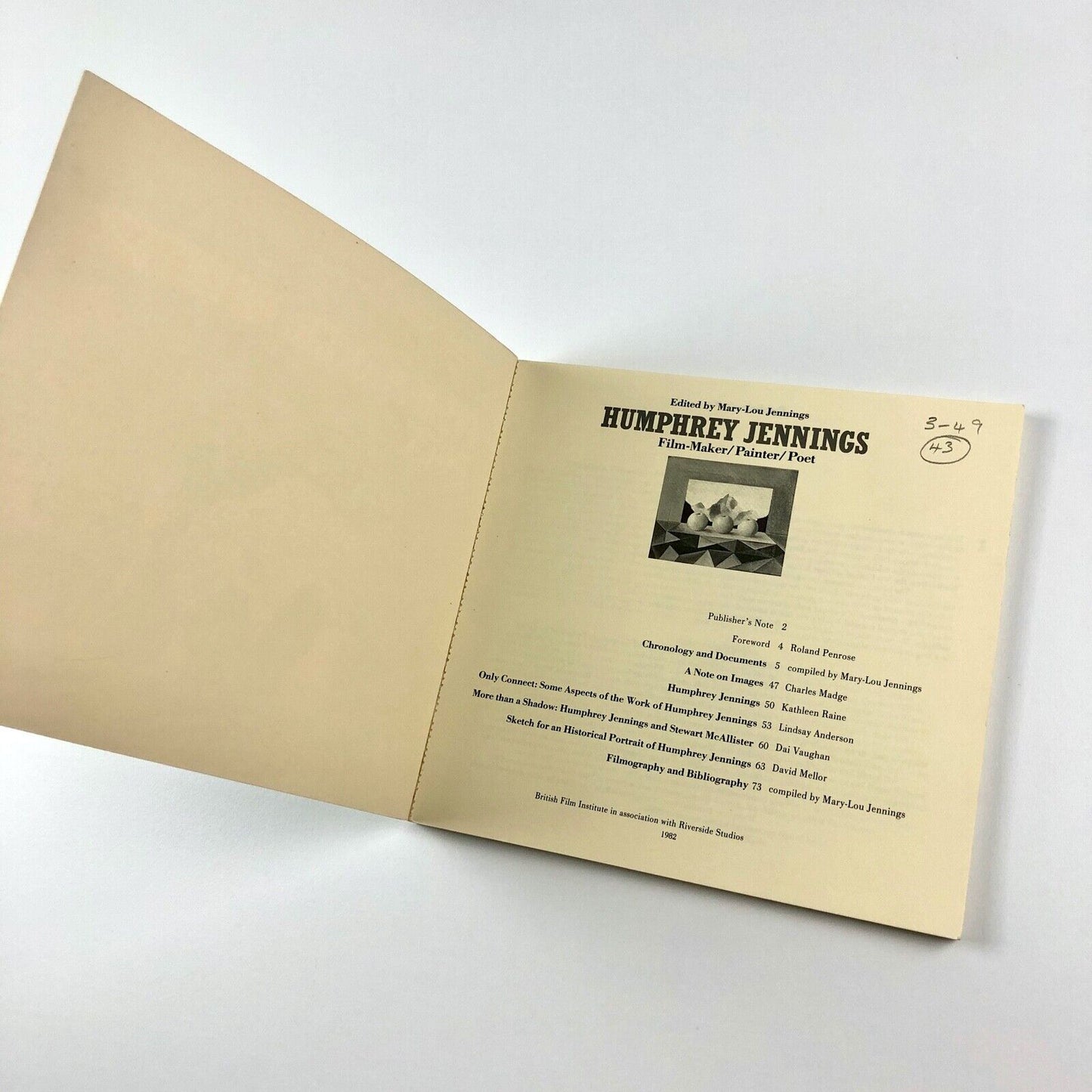 Humphrey Jennings: Film-maker, Painter, Poet | Edited by Mary-Lou Jennings | British Film Institute, 1982