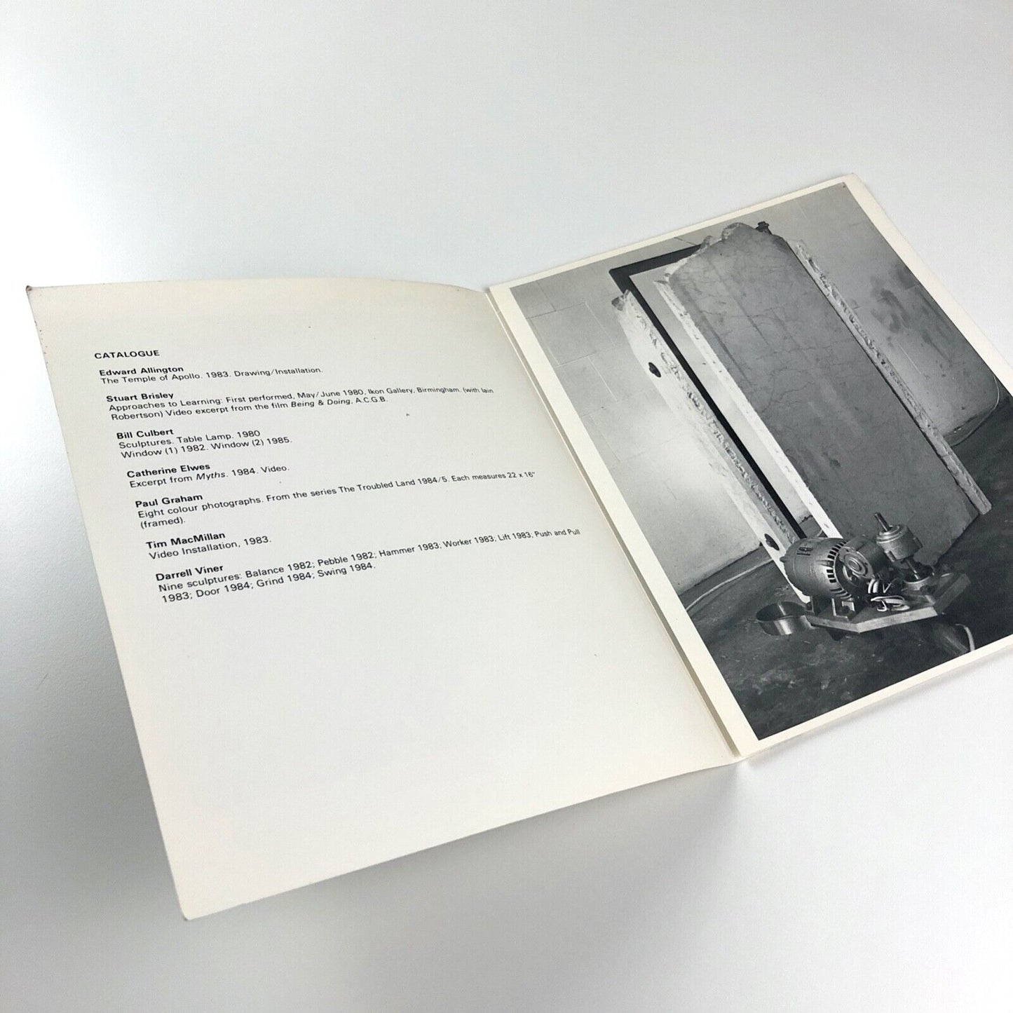 Folding card for Incidentally... The Winchester Gallery, 1986 | Selected by Sue Arrowsmith. Text by Michael Archer |