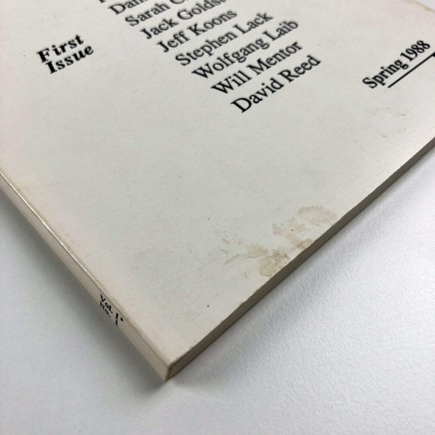 Journal of Contemporary Art. Volume 1 Number 1 First Issue Spring 1988 eds. Philip Pocock and John Zinsser