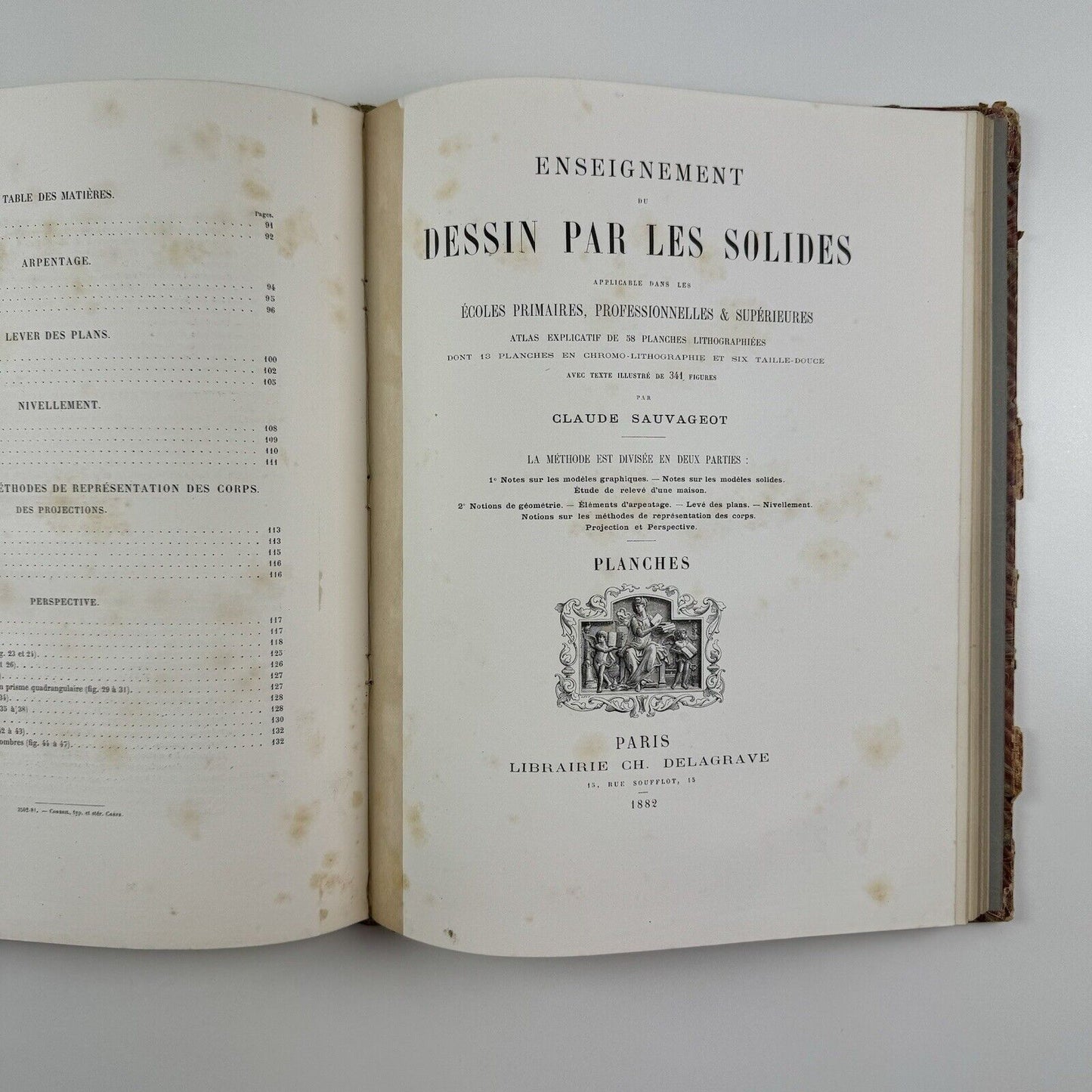 Enseignement du dessin par les solides applicable dans les écoles primaires, professionnelles & supérieures by Claude Sauvageot | Ch. Delagrave, Paris, 1882