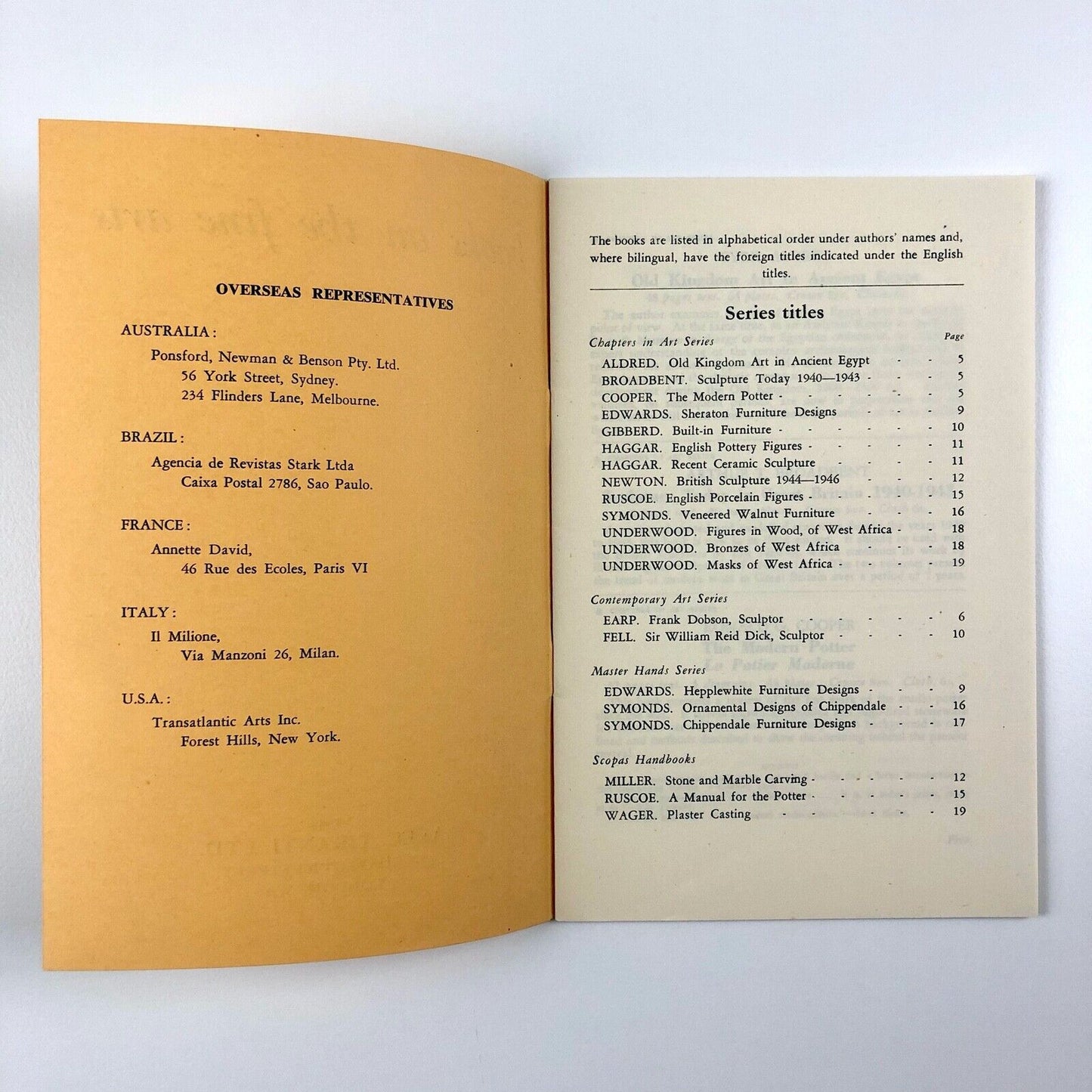 Books on the fine arts | AlecTiranti, London booklet 1949