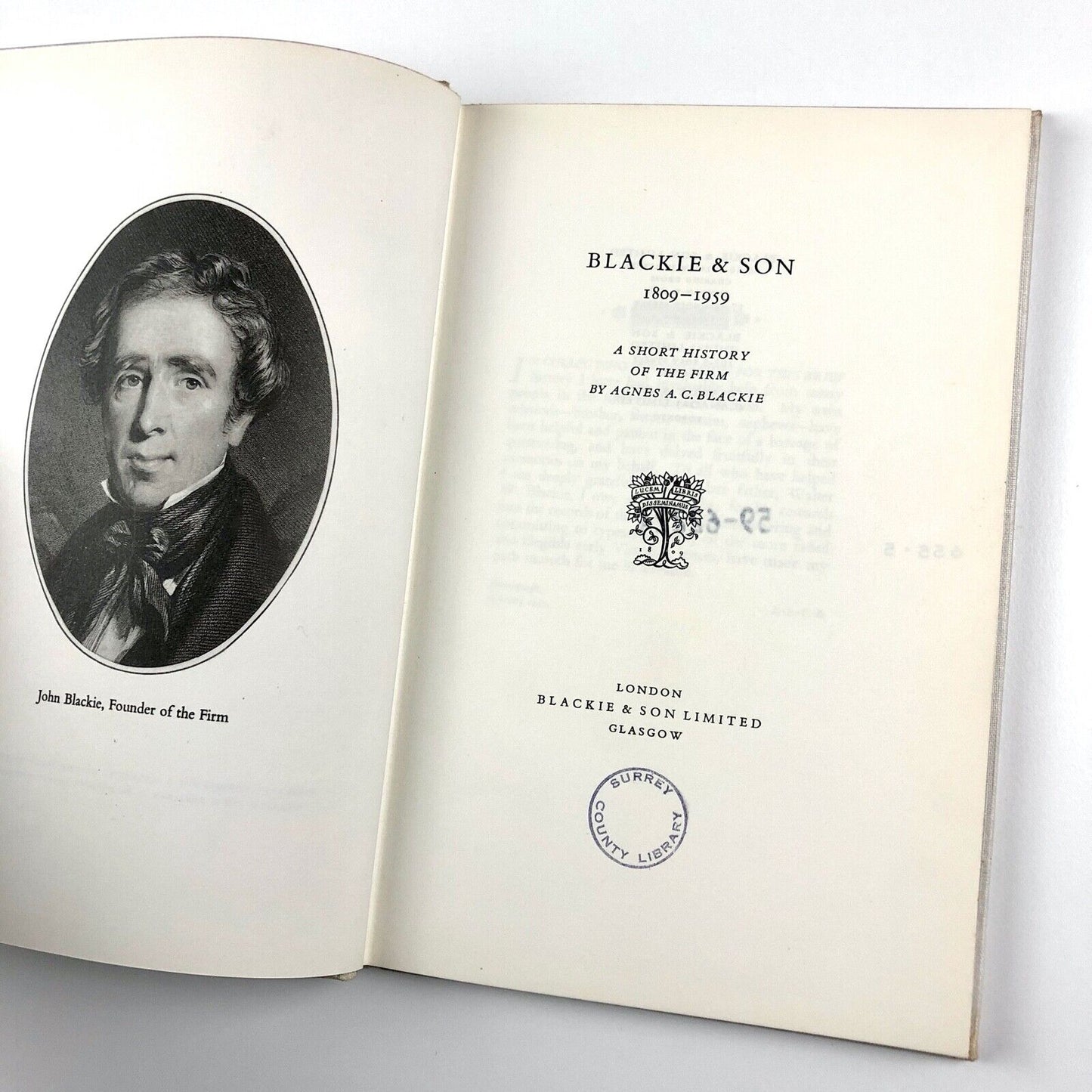 Blackie & Sons 1809–1959: A Short History of the Firm | Agnes A.C. Blackie, 1959