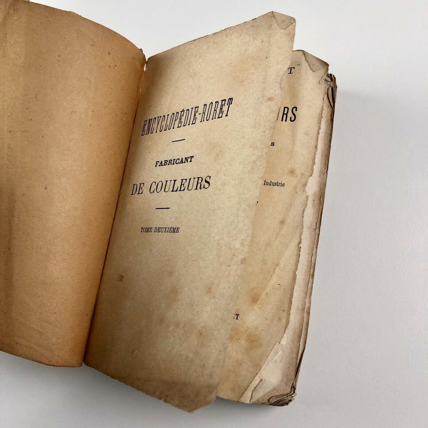 Encyclopédie-Roret Fabricant de Couleurs A L'Huile et a L'Eau Tome Deuxième | Librairie Encyclopédique de Roret, 1884