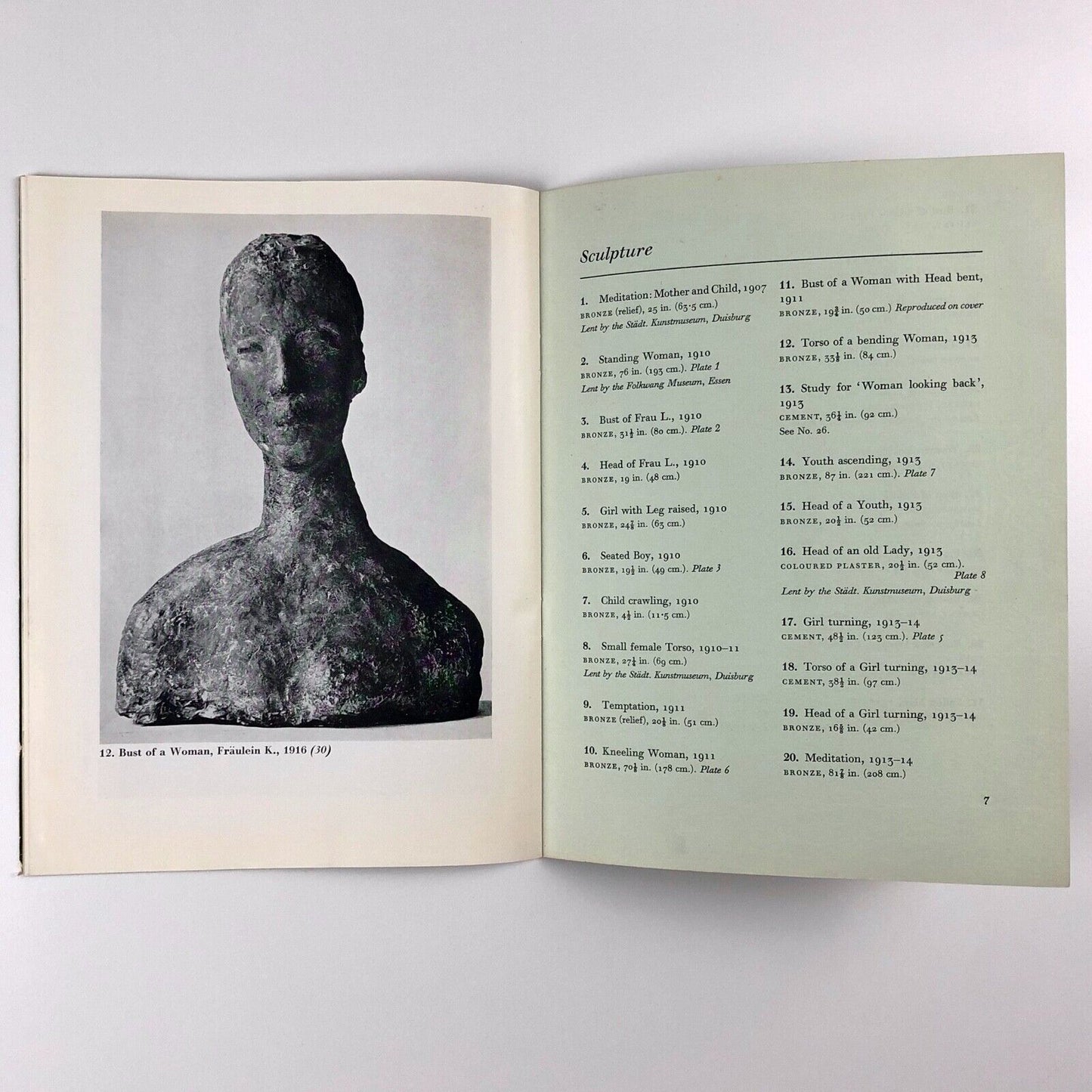 Wilhelm Lehmbruck 1881-1919 – exhibition of works | Arts Council catalogue, 1957