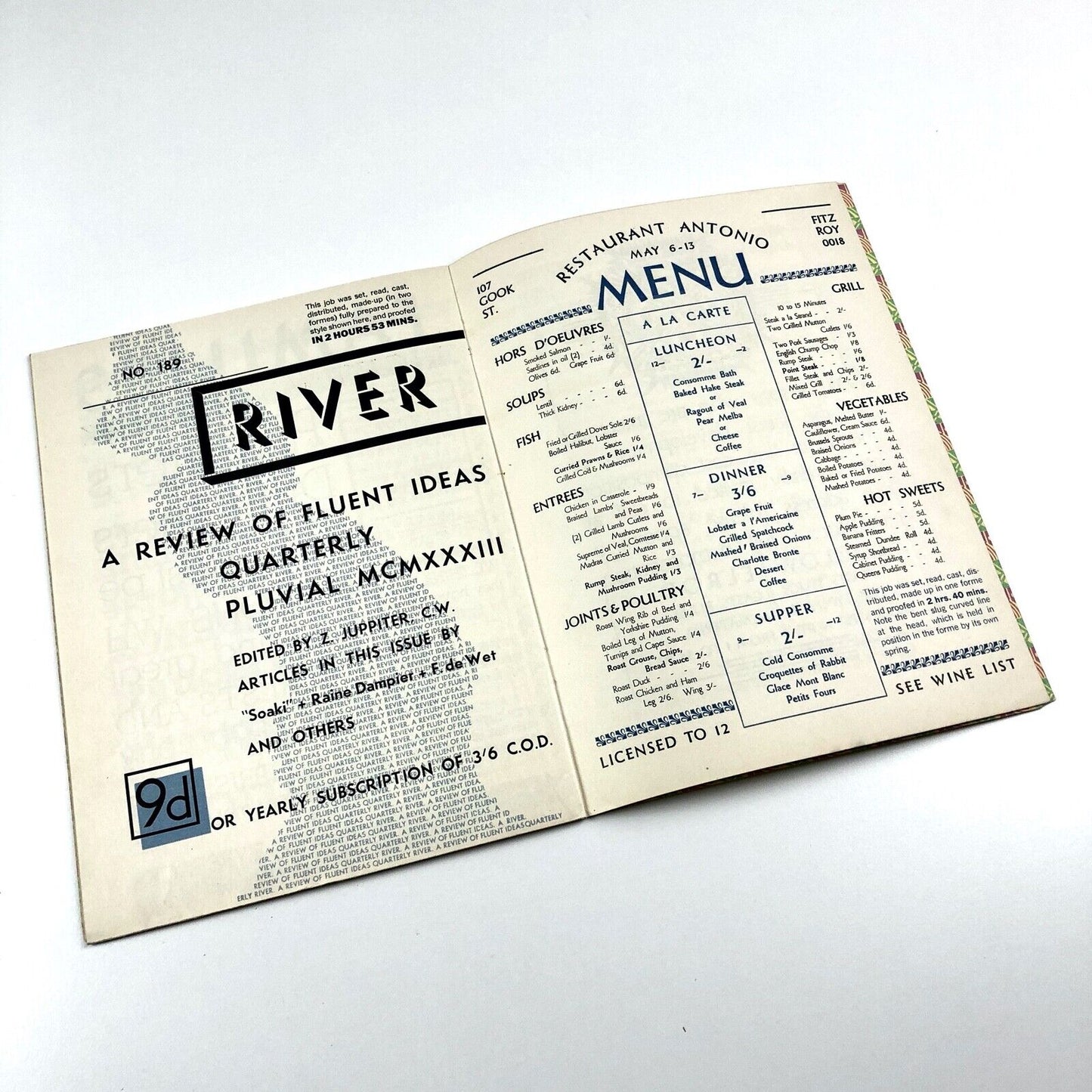 Three Modern Families: Stellar Karnak Tempo | Ludlow type specimen booklet, 1933
