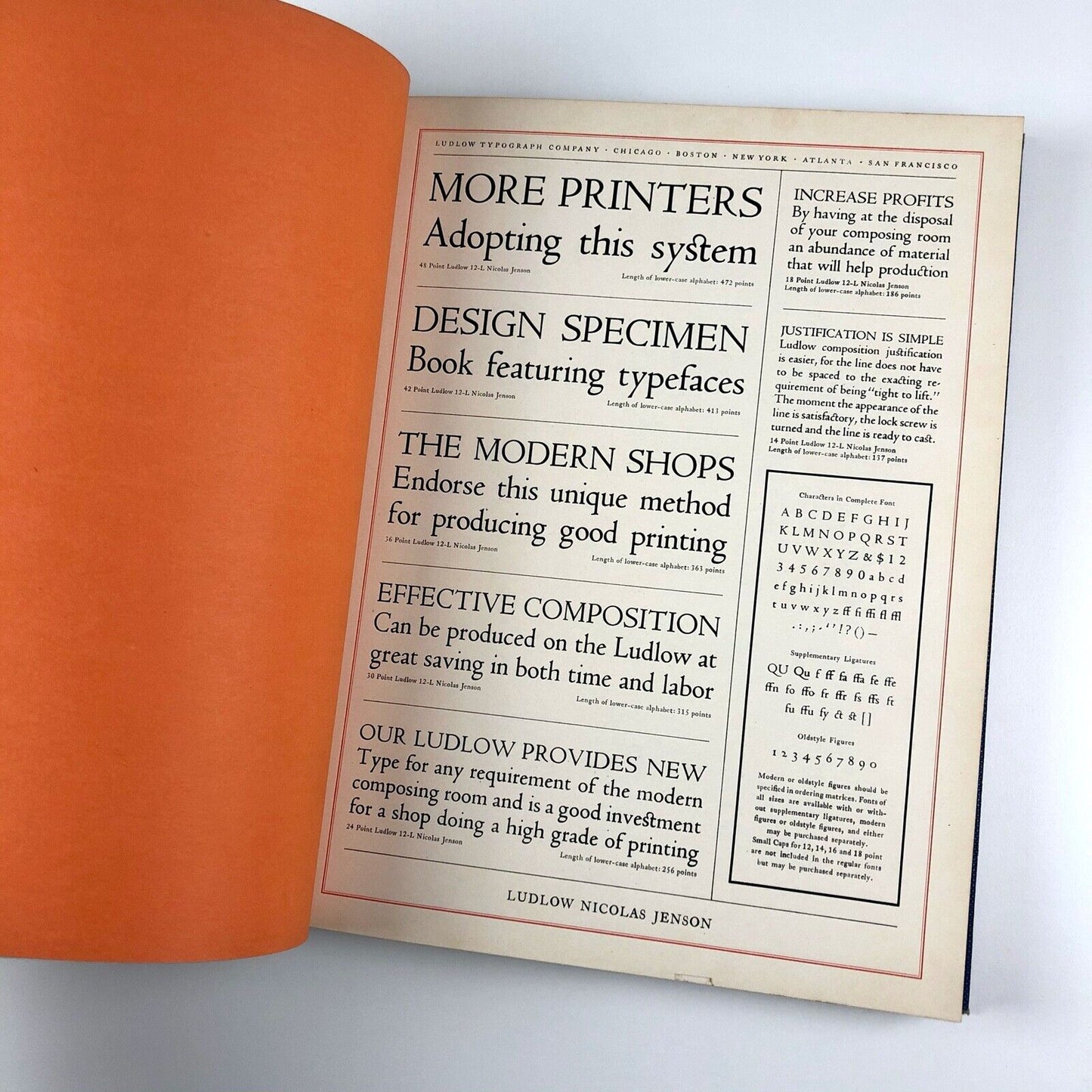 Ludlow Typefaces. A Specimen Book of Matrix Fonts | Published by Martin J. Slattery