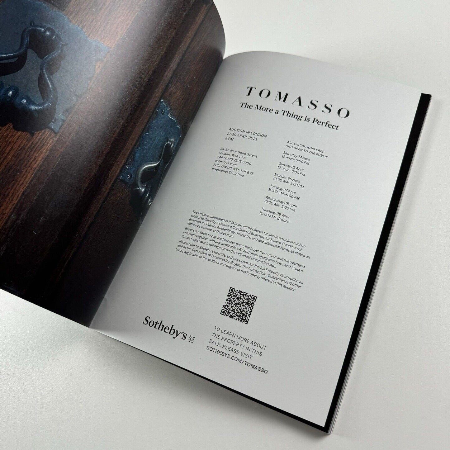 Tomasso. The More a Thing is Perfect | Sotheby’s sale London 21-29 April 2021