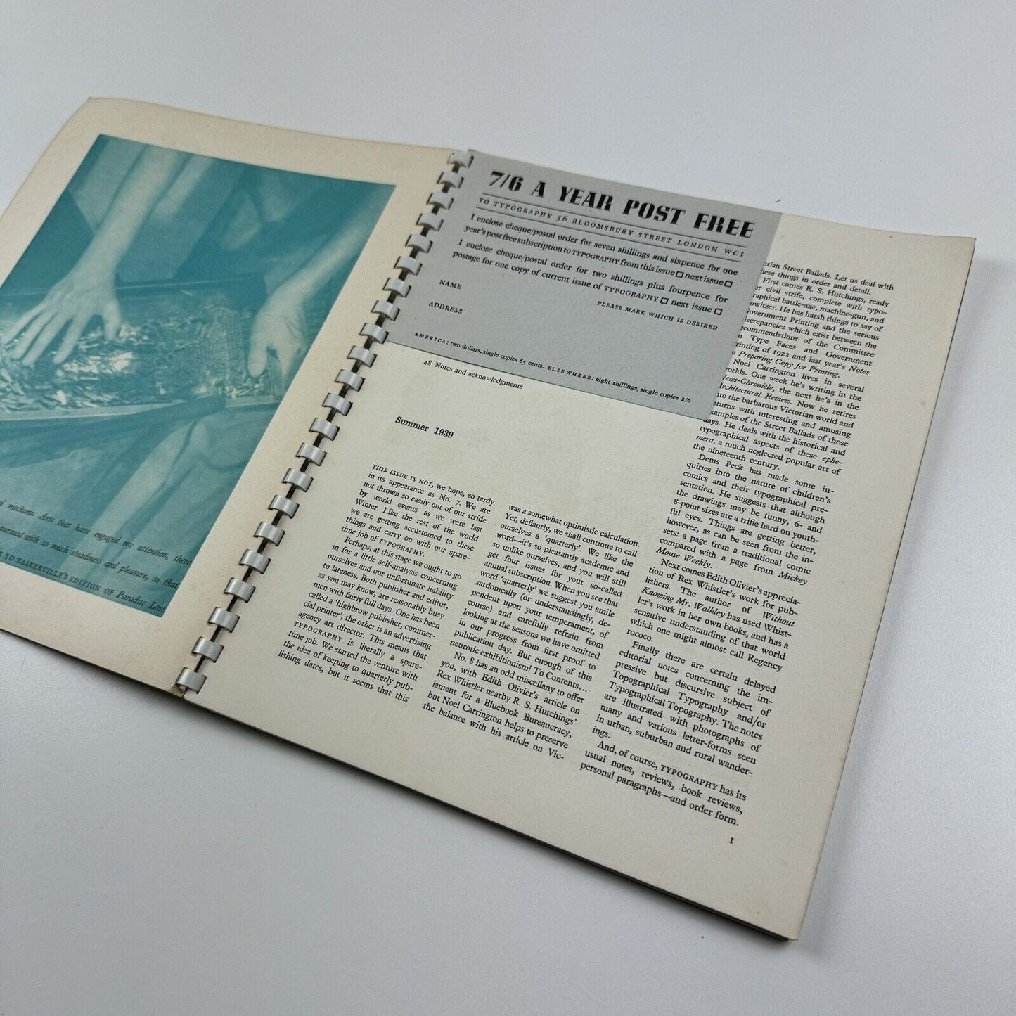 Typography 8 – Summer 1939 | Journal edited by Robert Harling | Shenval Press