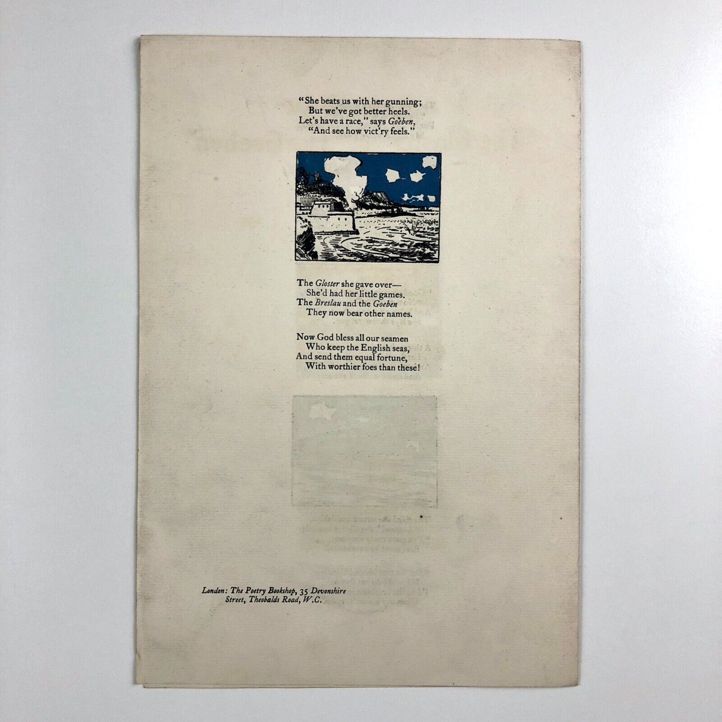 A Ballad of ‘The Gloster’ & ‘The Goeben’ by Maurice Hewlett | The Poetry Bookshop, undated