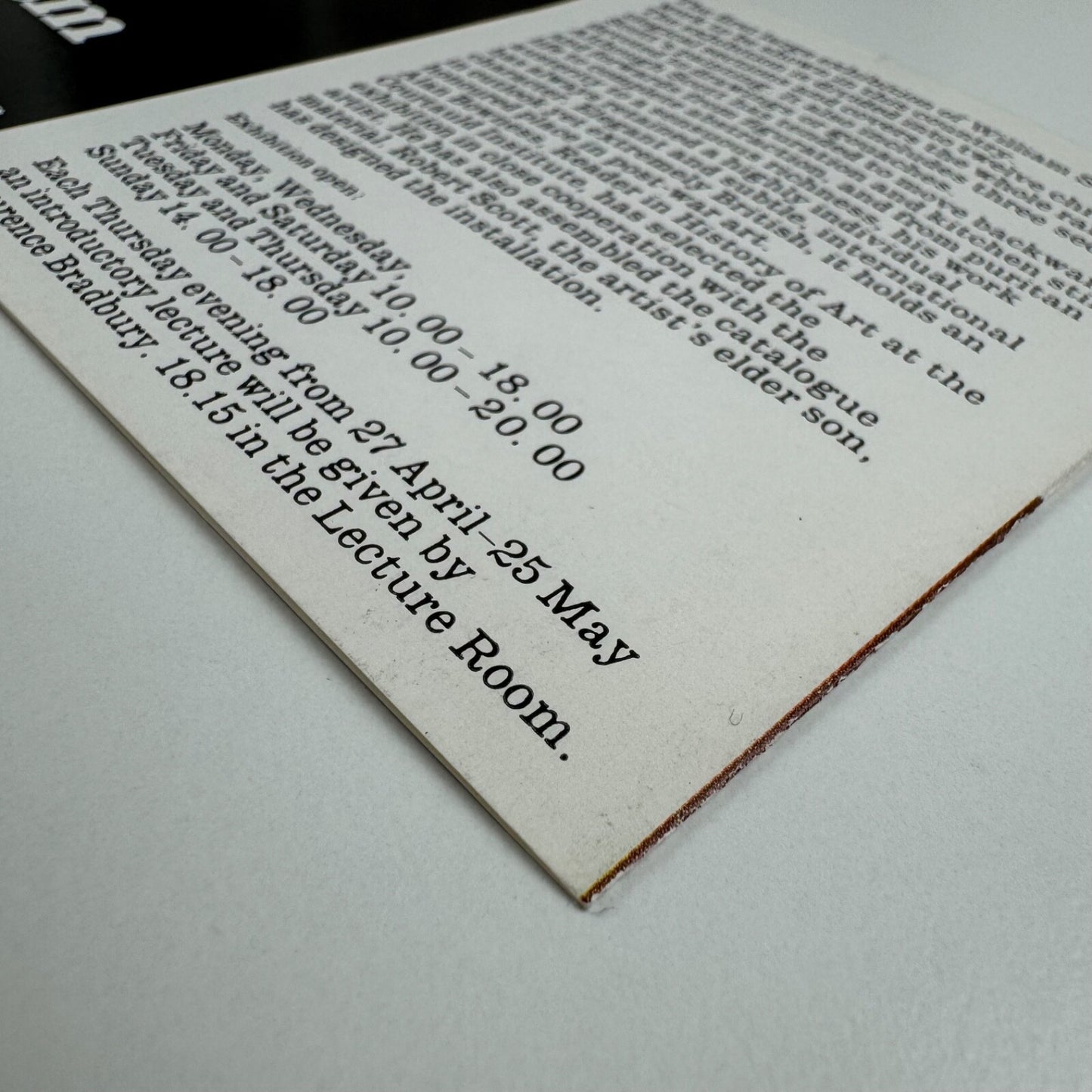 Small promotional flyer William Scott paintings, drawings, gouaches Tate 1972