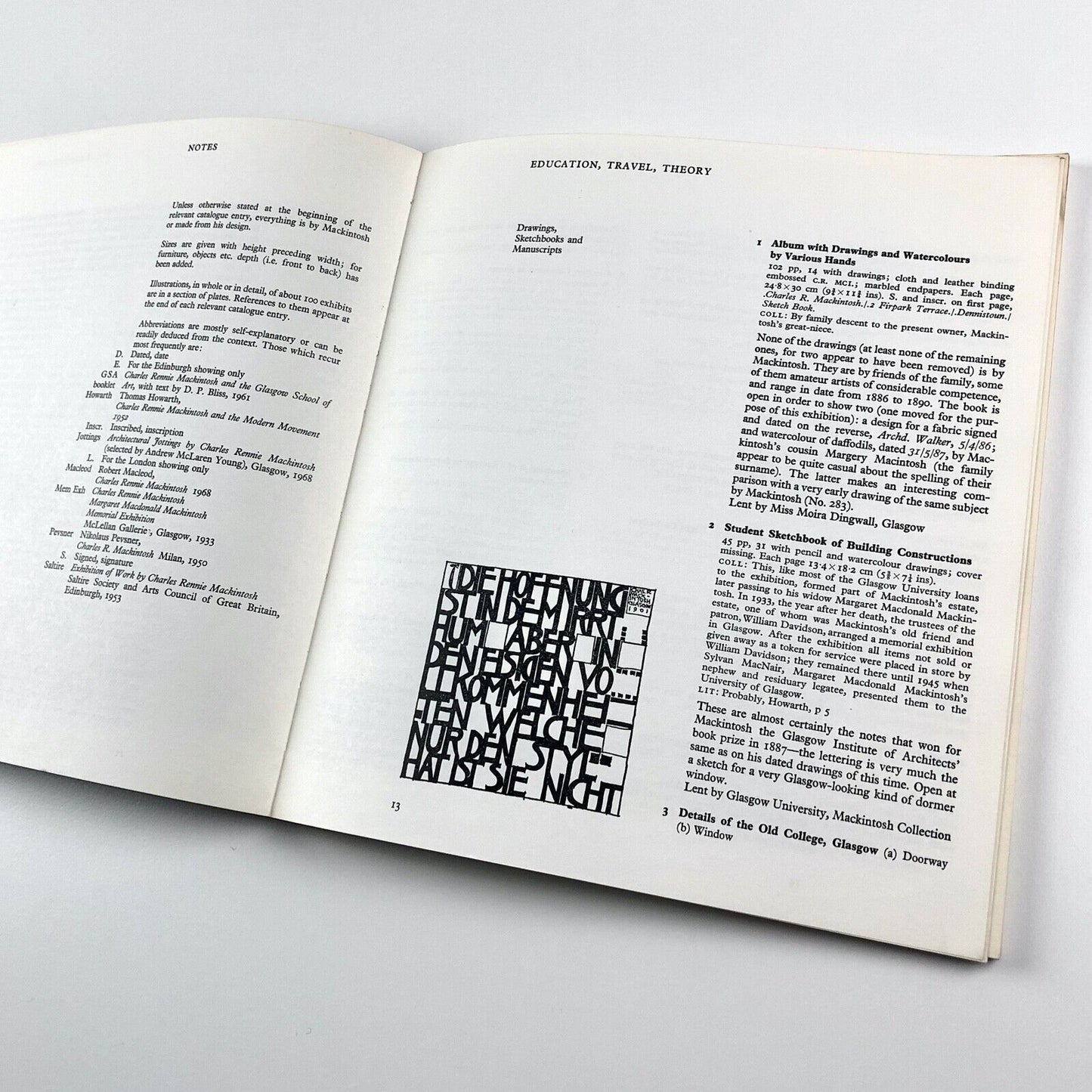 Charles Rennie Mackintosh – A Centenary Exhibition | Scottish Arts Council catalogue, 1968