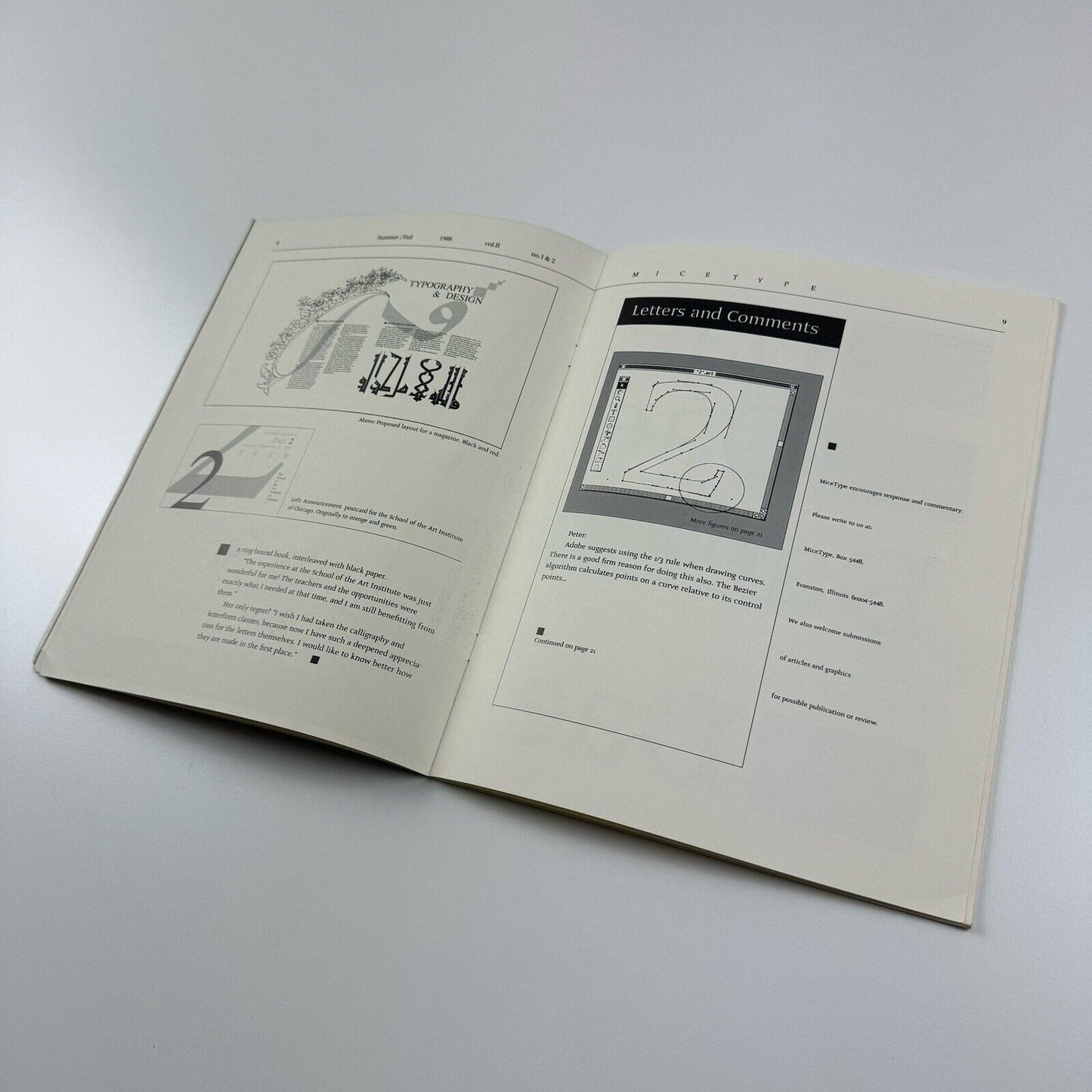 MiceType Alphabets Inc. Summer/Fall 1988 | Volume II, no. 1&2