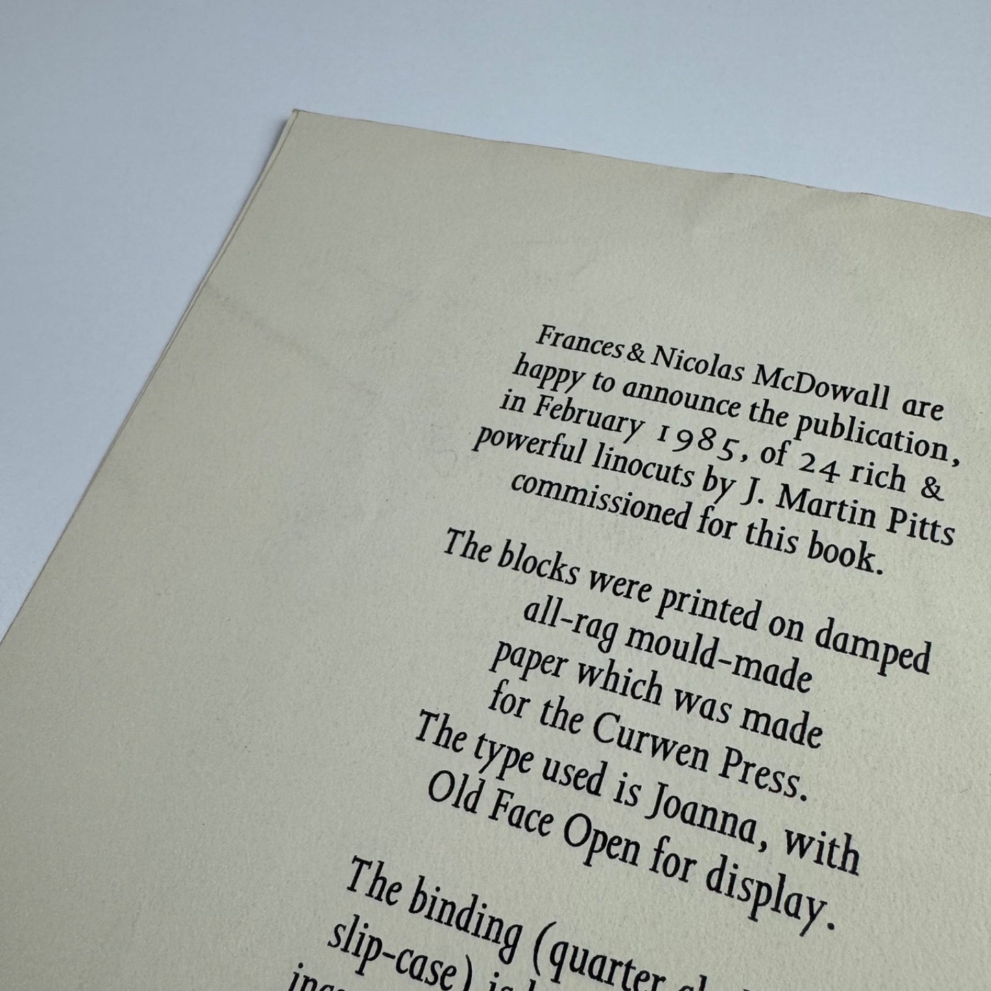 Prospectus for Twenty-four nudes. Linocuts by J. Martin Pitts | The Old Stile Press, 1985