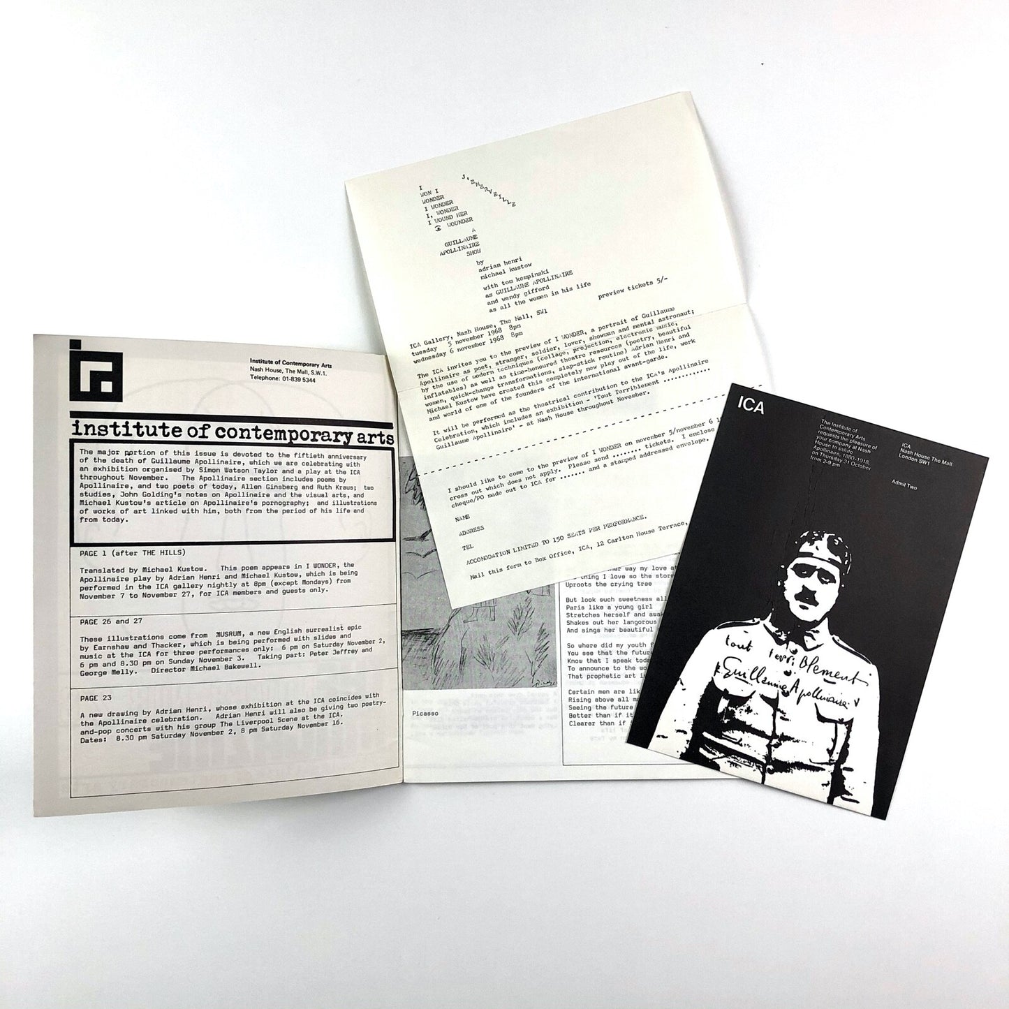 The Magazine of the Institute of Contemporary Arts, November 1968, no. 8. Guillaume Apollinaire