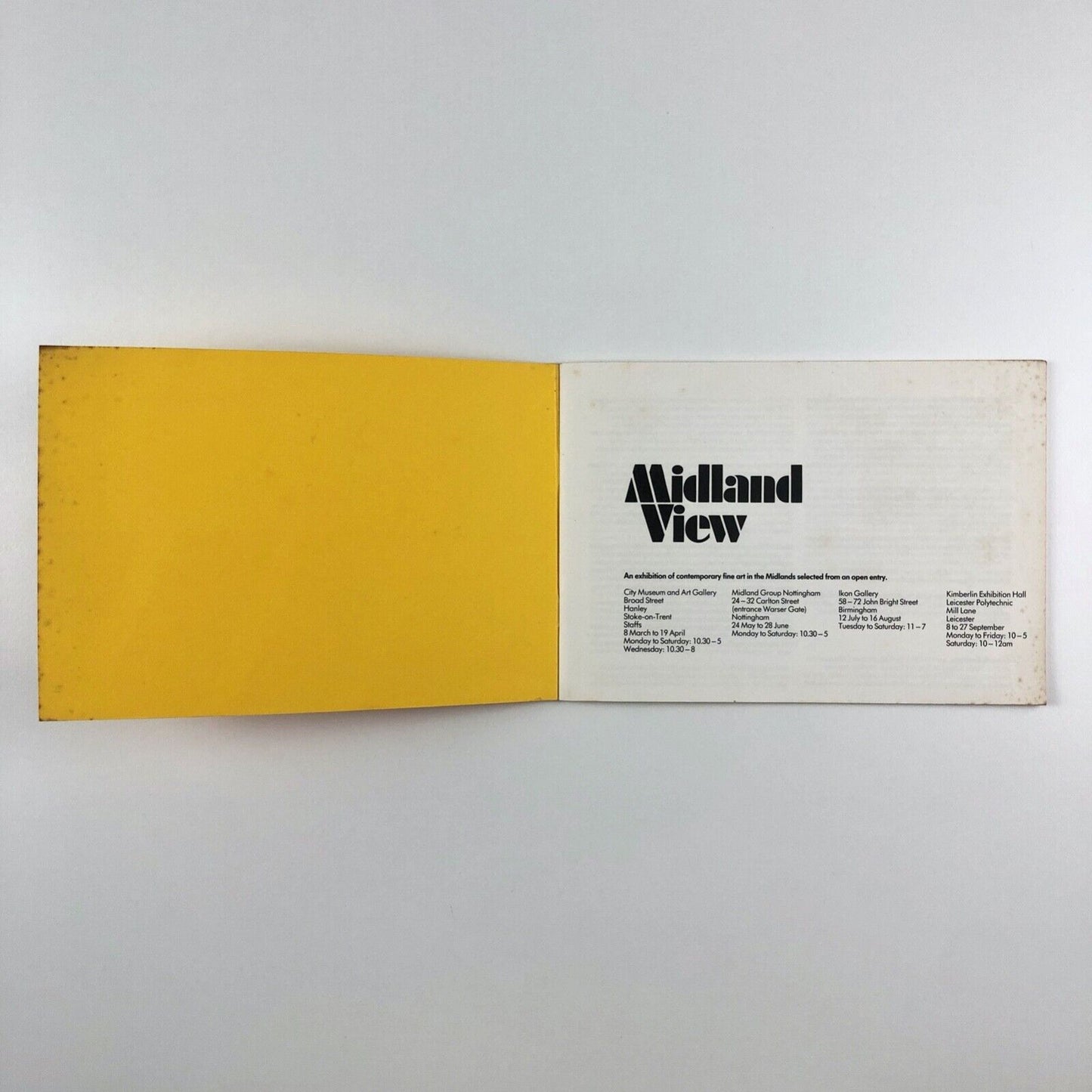 Midland View | An exhibition of contemporary fine art in the Midlands | City Museum and Art Gallery, Stoke-on-Trent, Midland Group Nottingham, Ikon Gallery, Birmingham, 1980 | introduction by Kenneth Armitage
