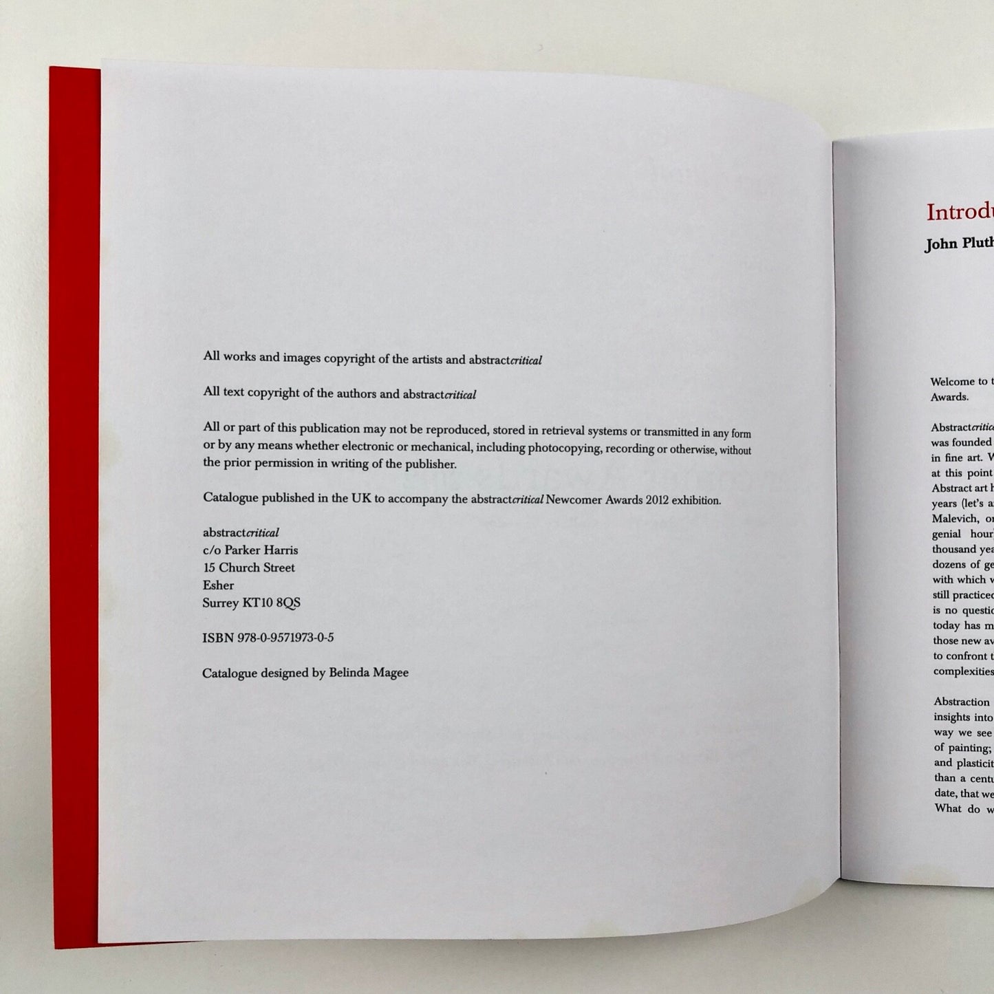 Abstract Critical for Abstract Art – Newcomer Awards 2012 catalogue