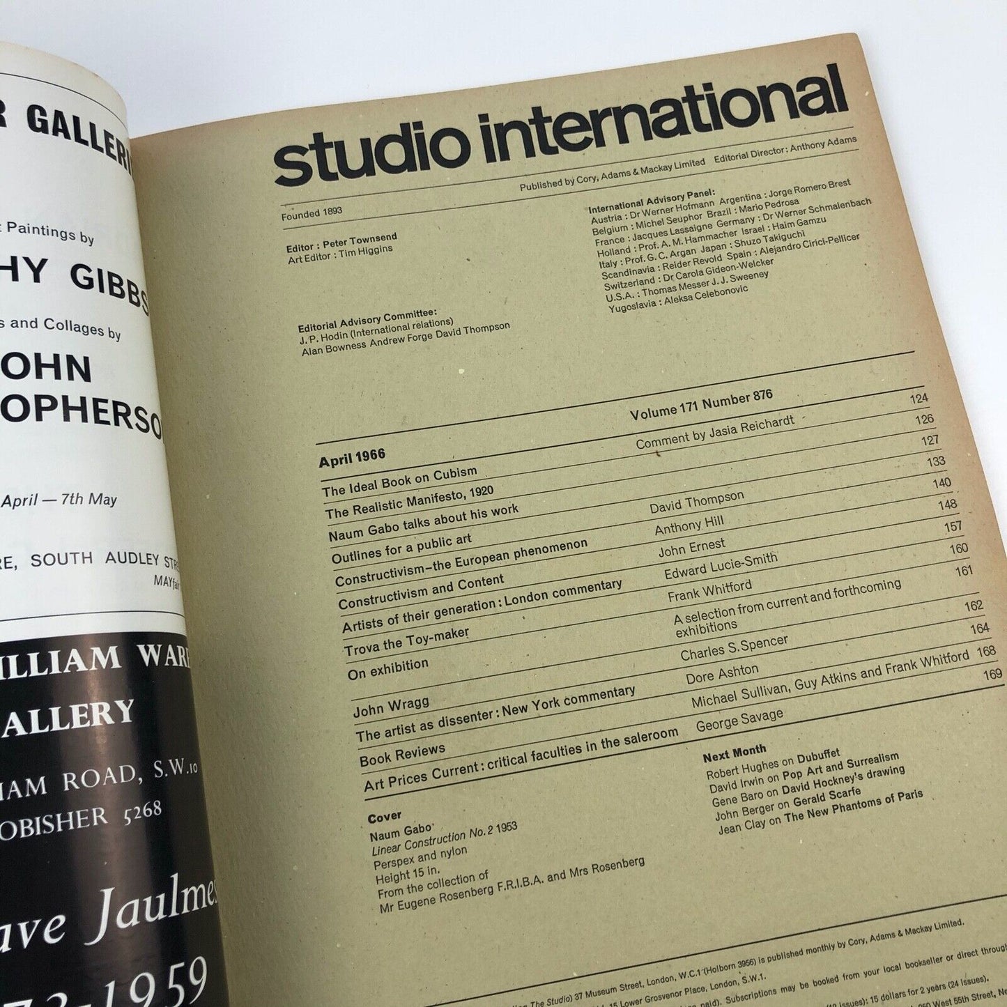 Studio International magazine April 1966: Naum Gabo and the Constructivist Tradition