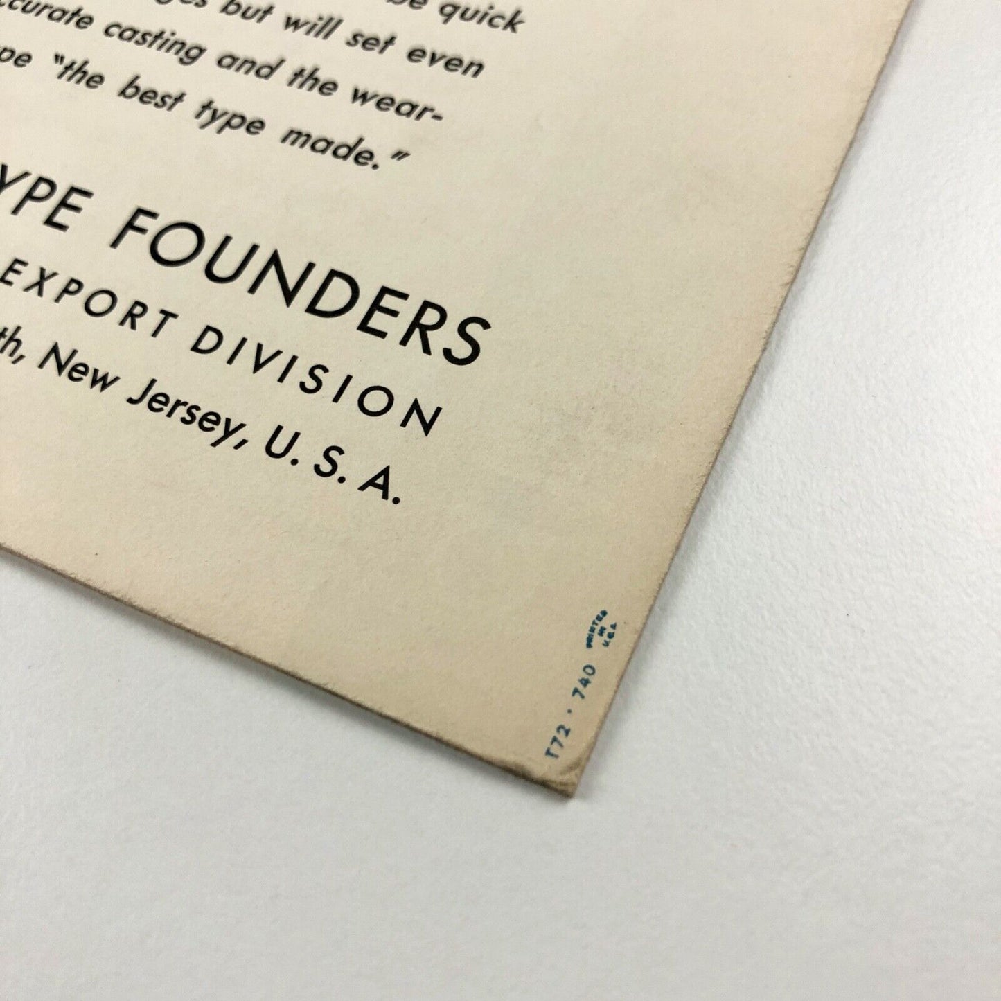 Spartan Medium and Medium Italic type specimen leaflet | American Type Founders, undated