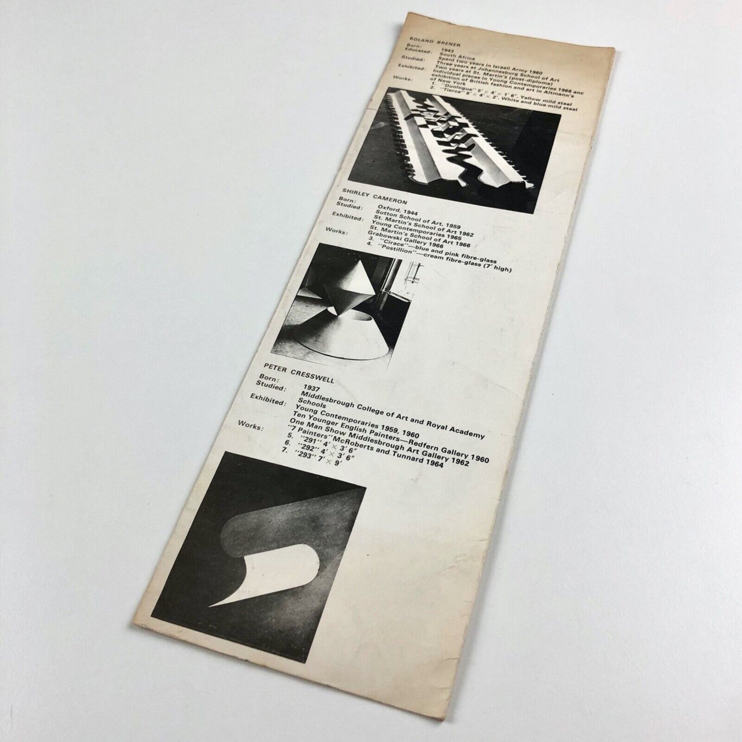 Paintings and sculpture of today | Grabowski Gallery leaflet, 1966 | Roland Brener et al