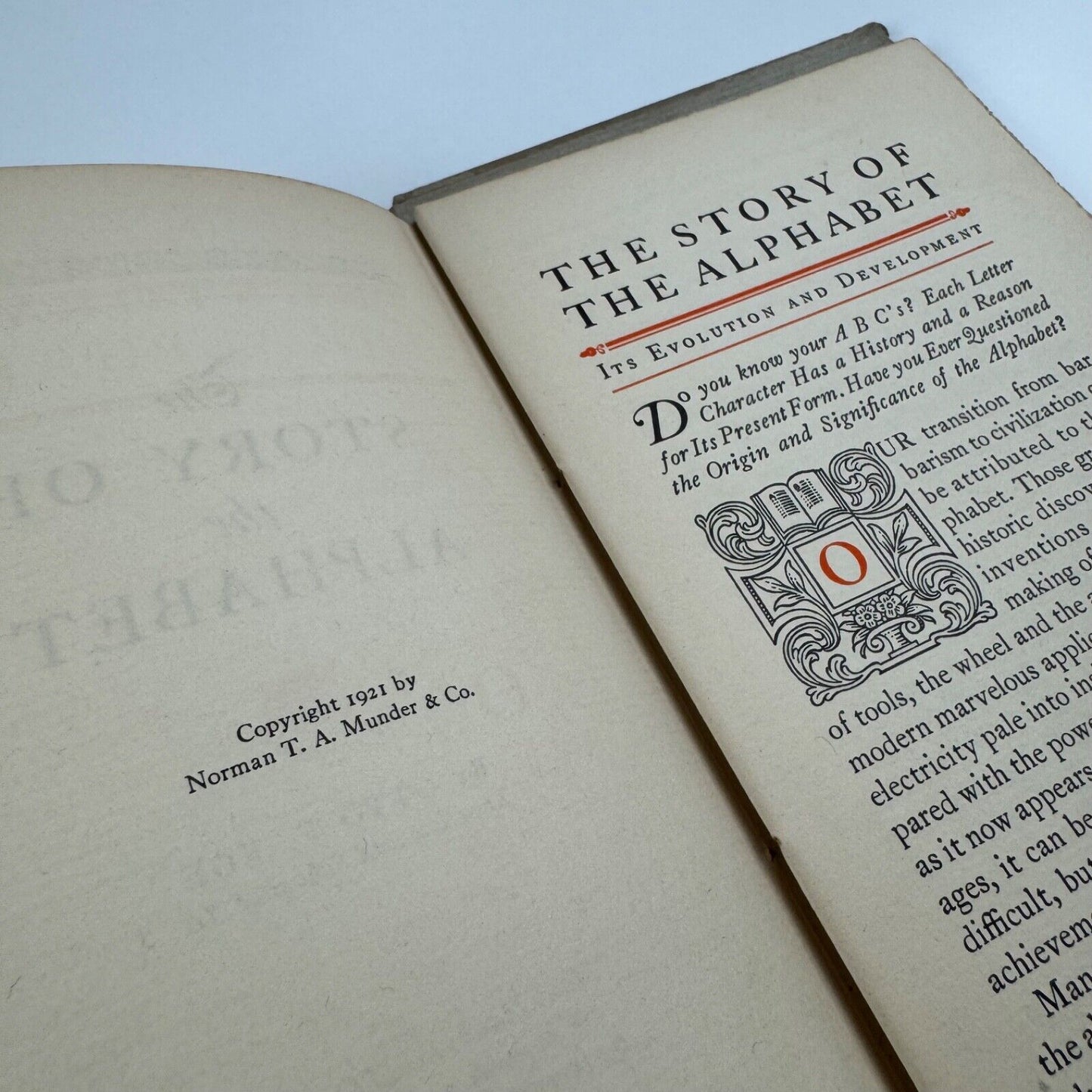 The Story of the Alphabet by Otto F. Ege | The Cleveland School of Art | Norman. T.A. Munder & Co, Baltimore, 1921