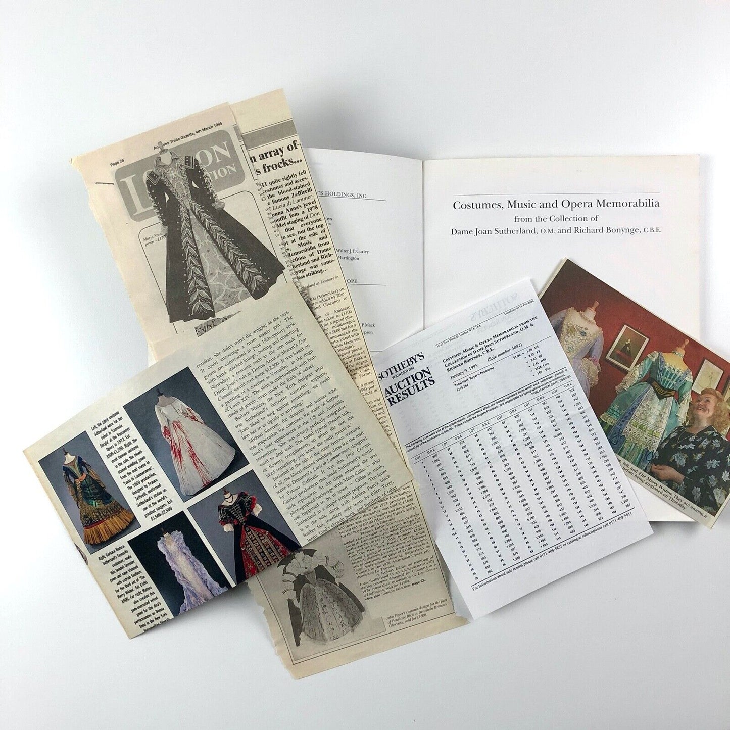 Costumes, Music and Opera... Dame Joan Sutherland/Richard Bonynge | Sotheby's catalogue, 1995