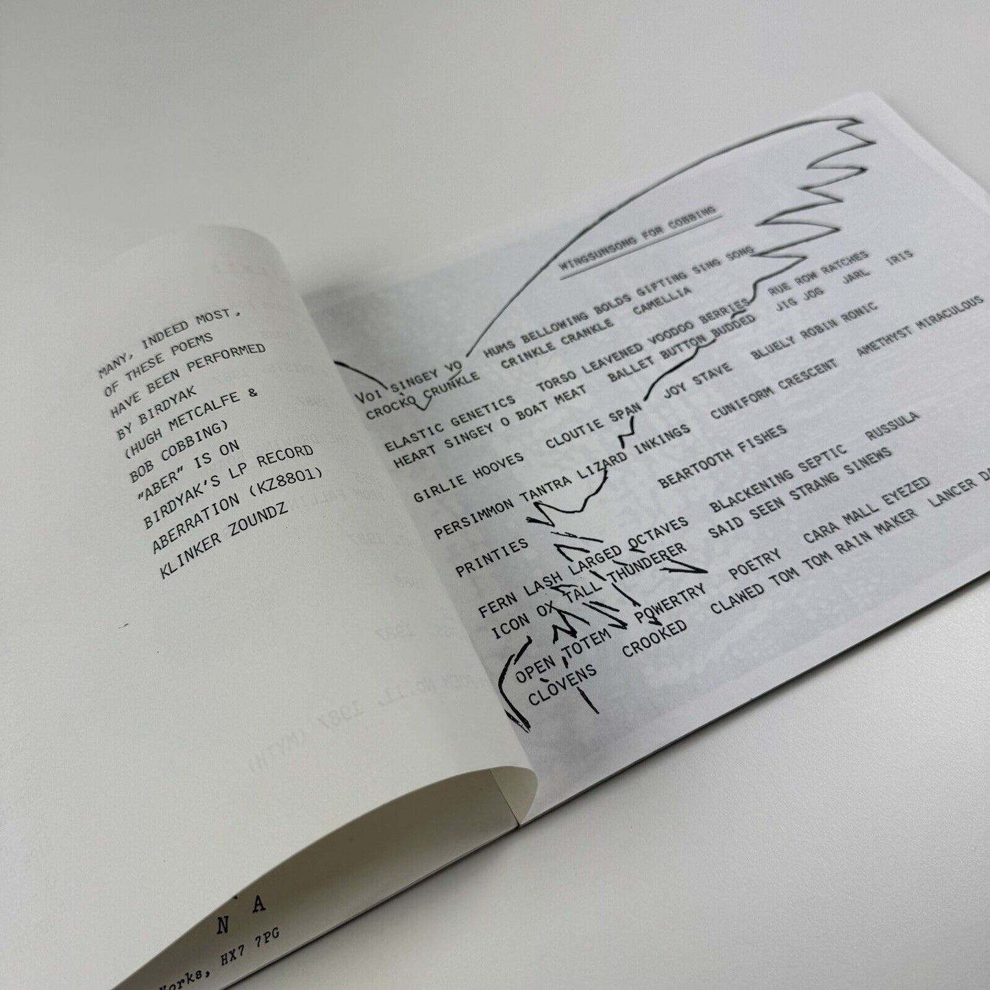 Bob Cobbing. Improvisation is a dirty word | Magenta, 1990 concrete poetry