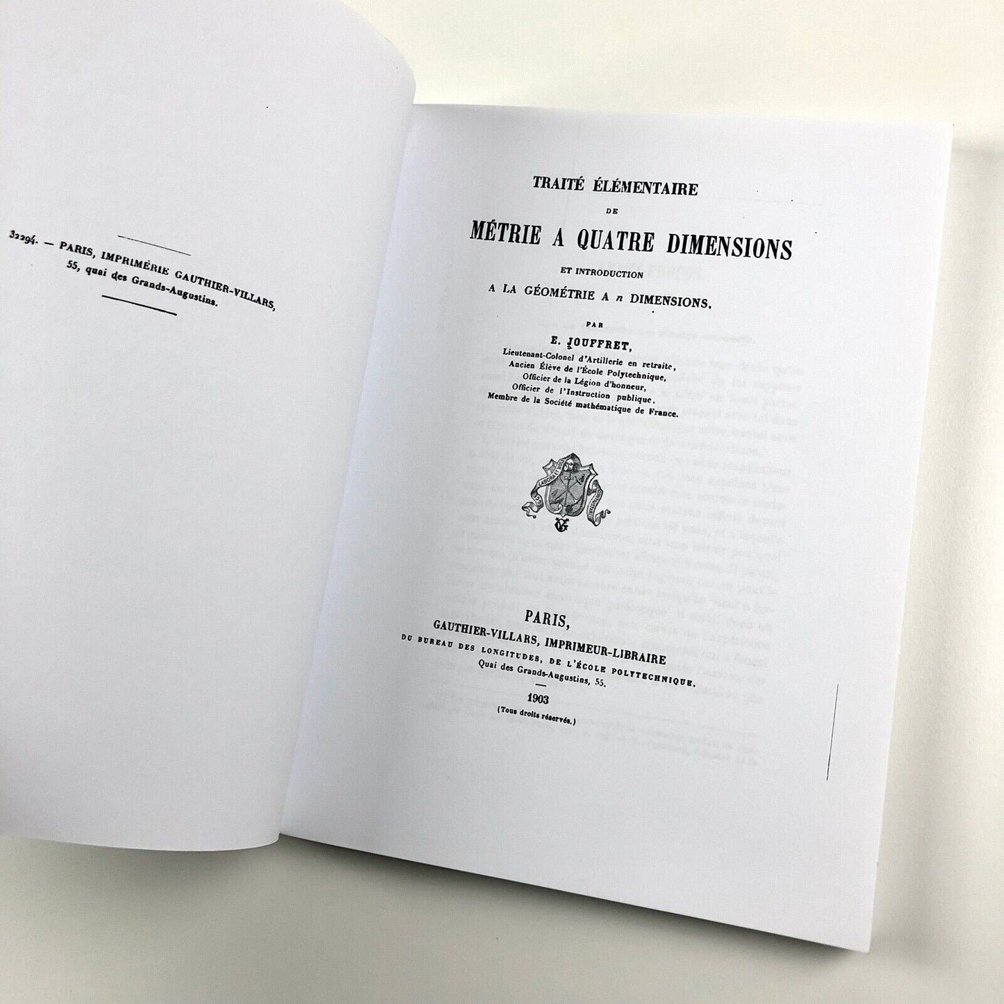 Traité Élémentaire De Géométrie À Quatre Dimensions Et Introduction À La Géométrie À N Dimensions by Esprit Jouffret | Facsimile edition by Ulan Press