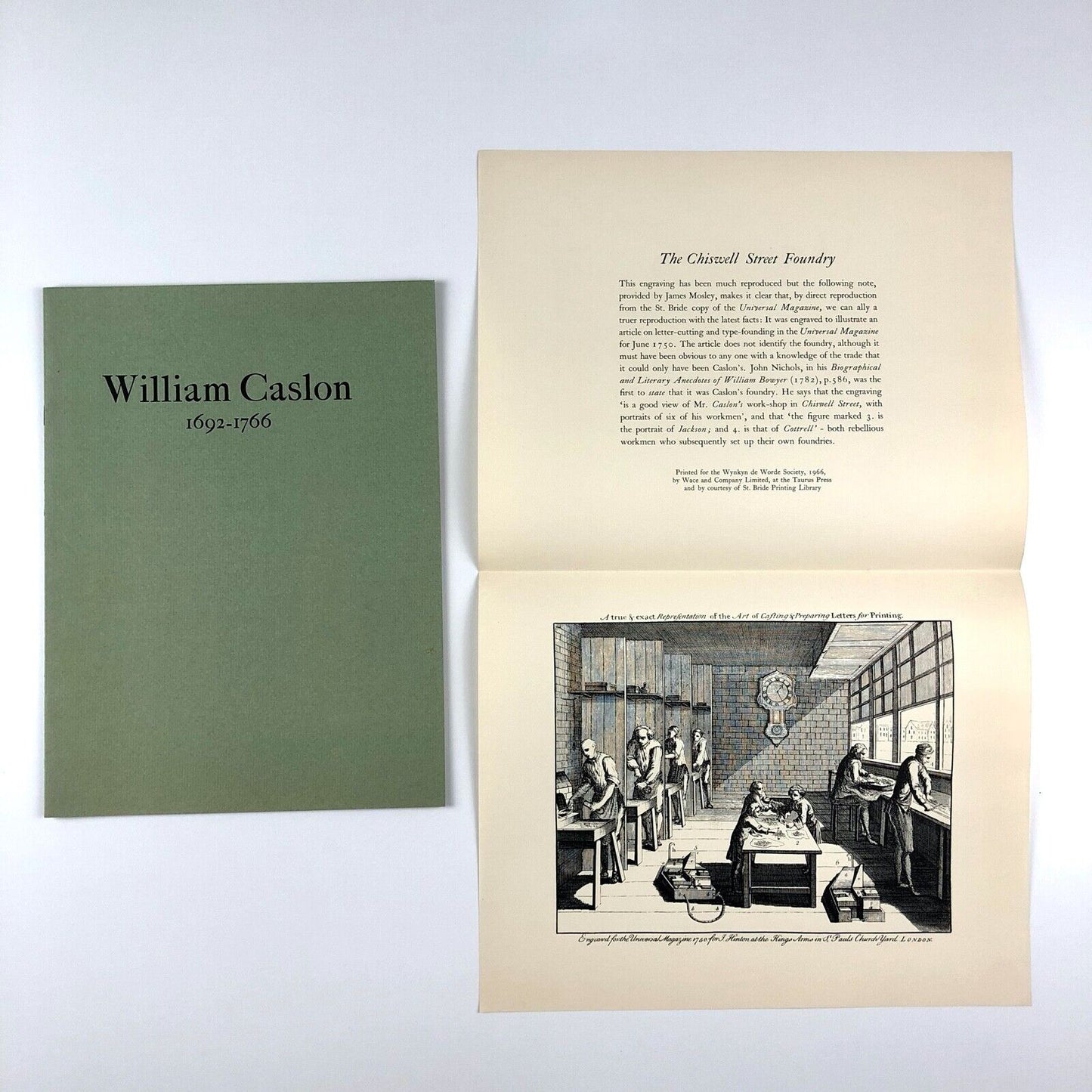William Caslon 1766–1966 | Wynkyn de Worde | Portfolio with nine inserts, 1966