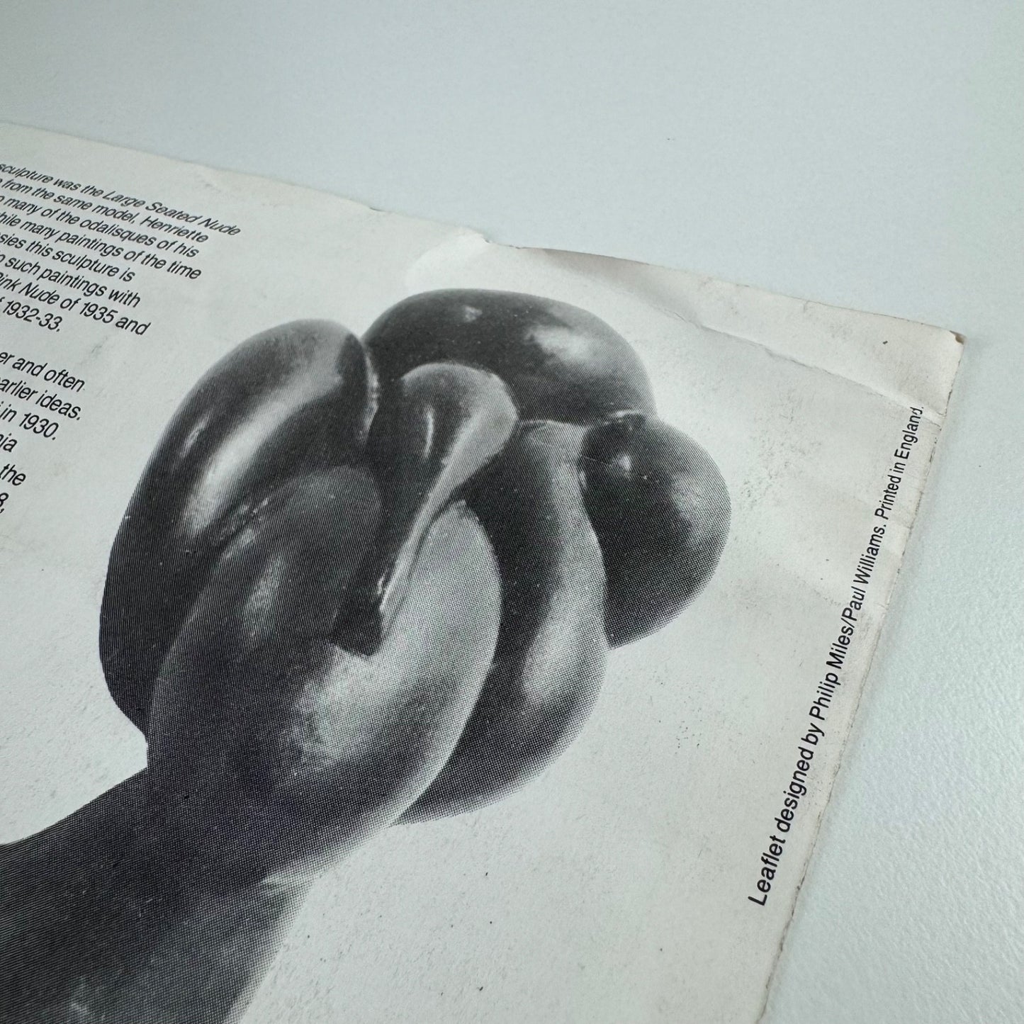 Gallery guide for Henri Matisse. Sculpture | Arts Council touring exhibition, 1984/85