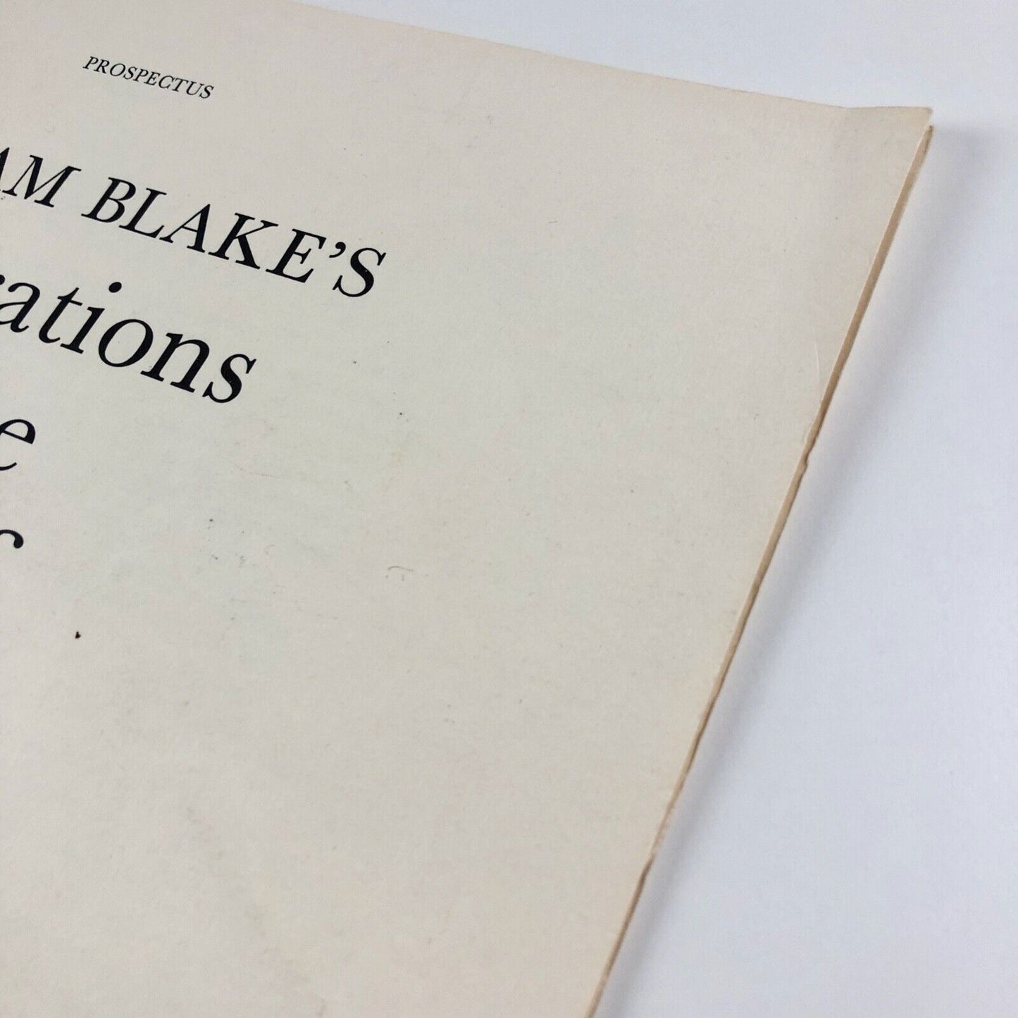 Prospectus for William Blake – Illustrations of the Book of Job | William Blake Trust, 1987