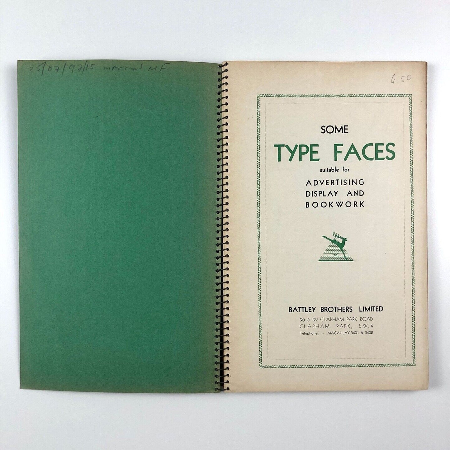 Some Type Faces suitable for Advertising Display and Bookwork | Battley Brothers