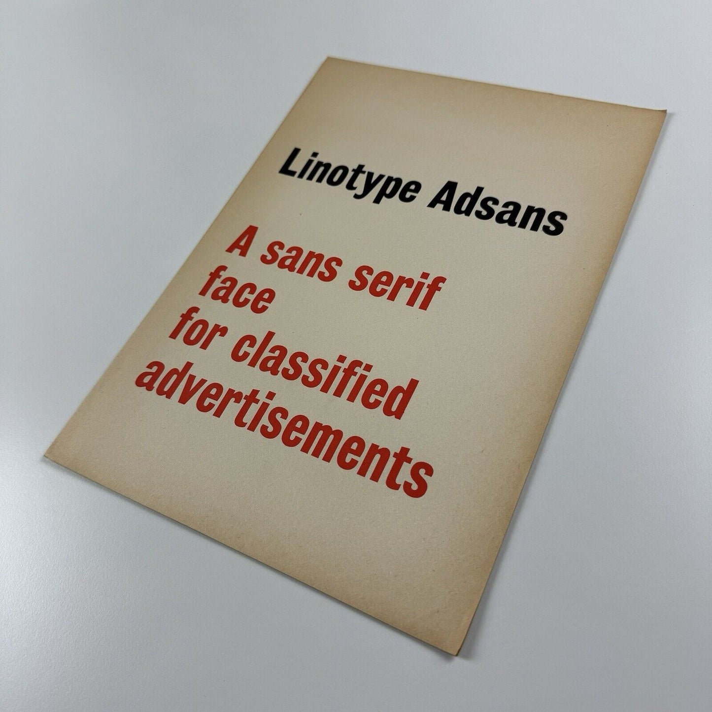 Linotype Adsans – A Sans Serif Face for Classified Advertisements | Type specimen leaflet, 1965