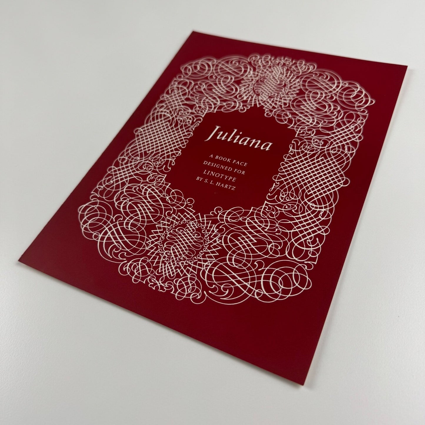 Type specimen sheet for Linotype Juliana A book face designed for Linotype by S.L. Hartz