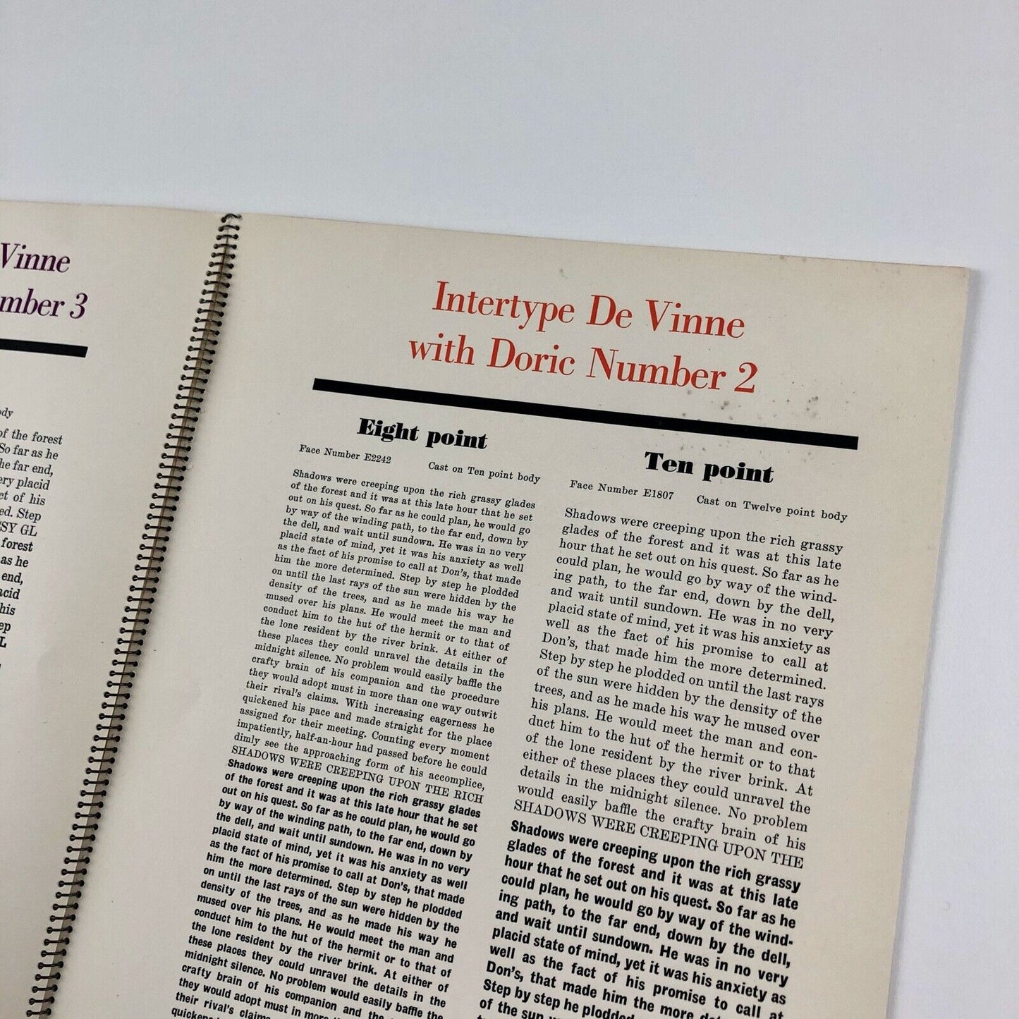 Intertype De Vinne | Type specimen booklet | Presumably early 20th century