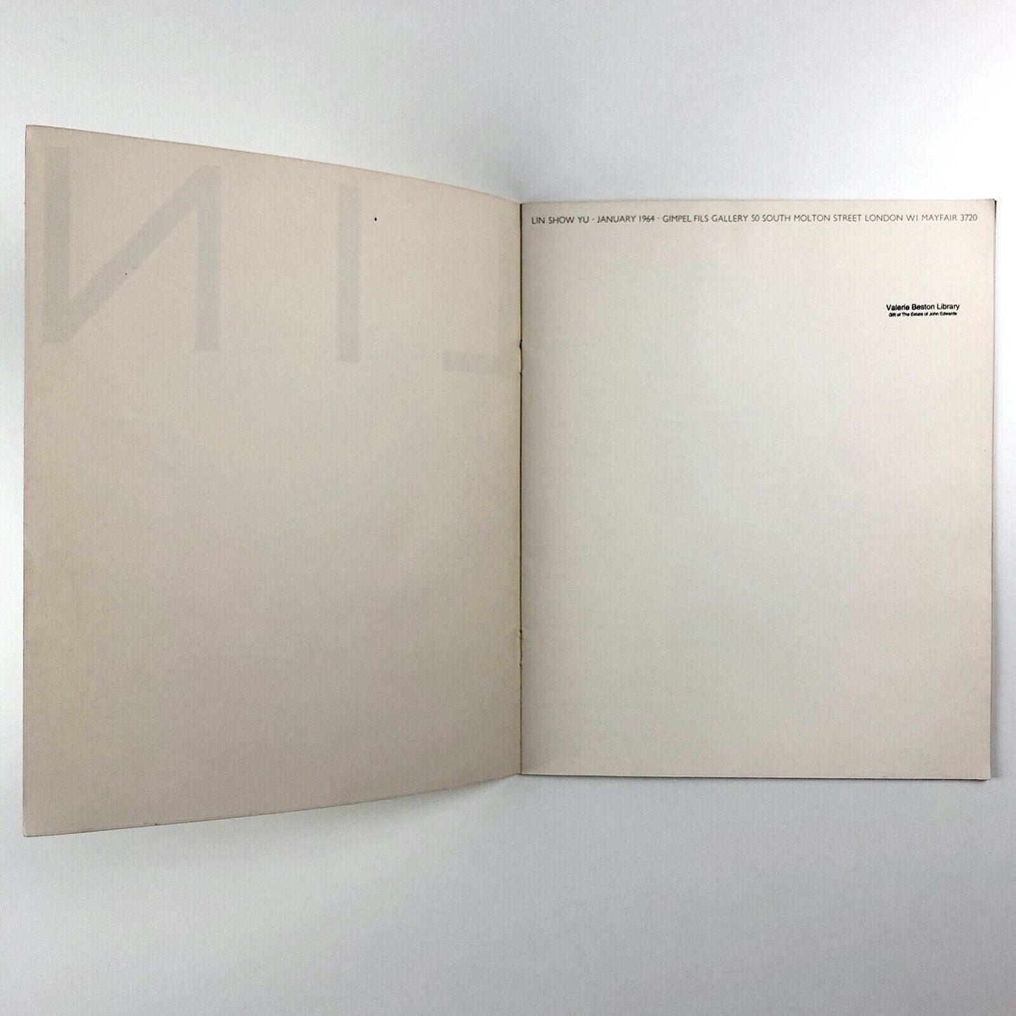 Lin Show Yu | Gimpel Fils Gallery exhibition catalogue, January 1964