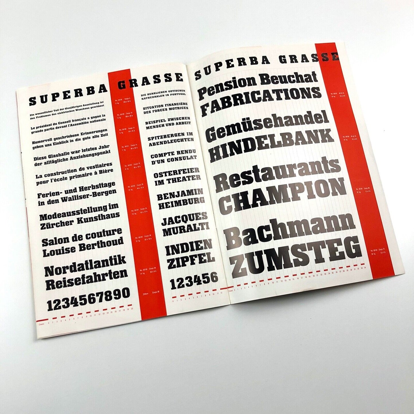 Superba type specimen booklet | Fonderie de Caractères Haas | design by Edmund Thiele, undated presumed to be 1940s