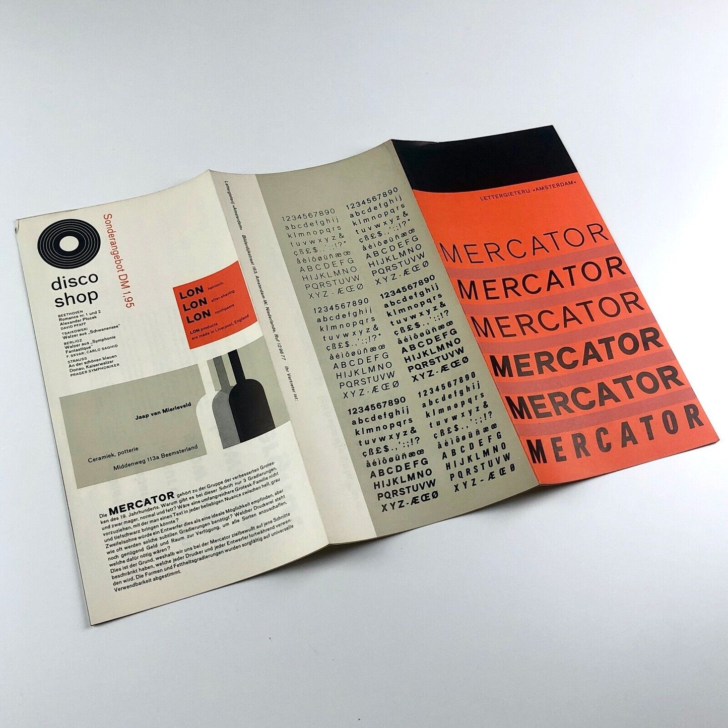 Mercator | Lettergieterij Amsterdam – type specimen leaflet
