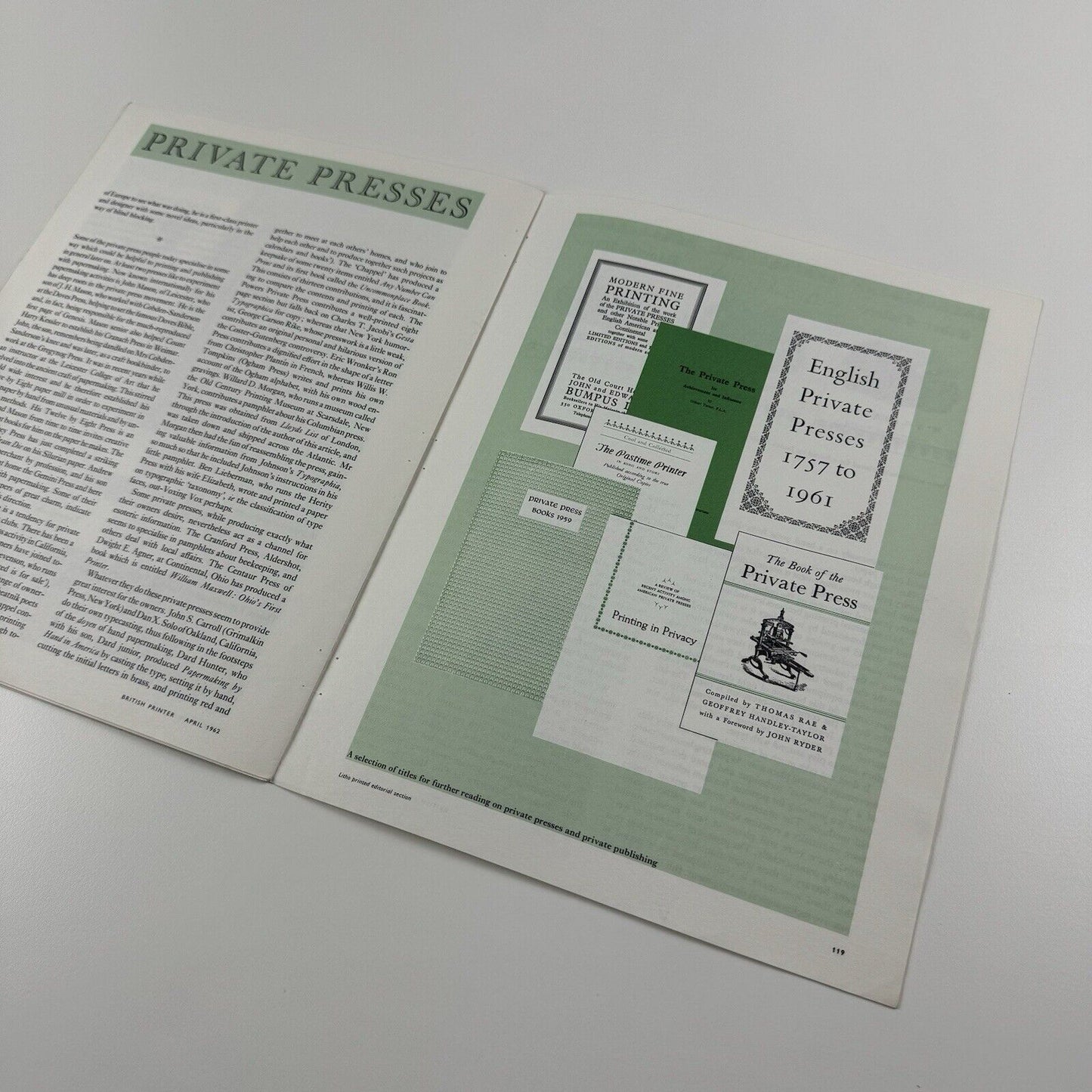 Private Presses and the Printing Industry | James Moran – British Printer supplement, 1962