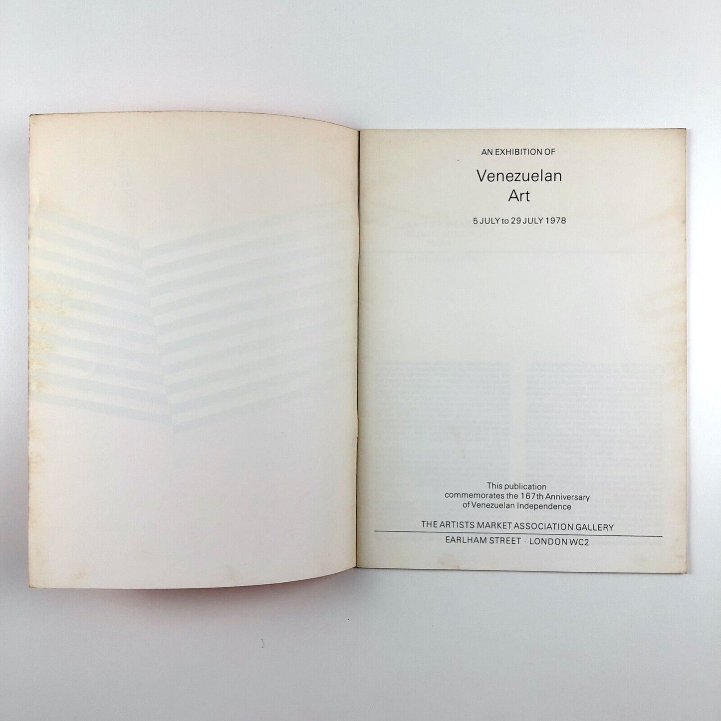 An Exhibition of Venezuelan Art | The Artists Market Association Gallery, London, 1978 - cover design by Carlos Cruz Diez