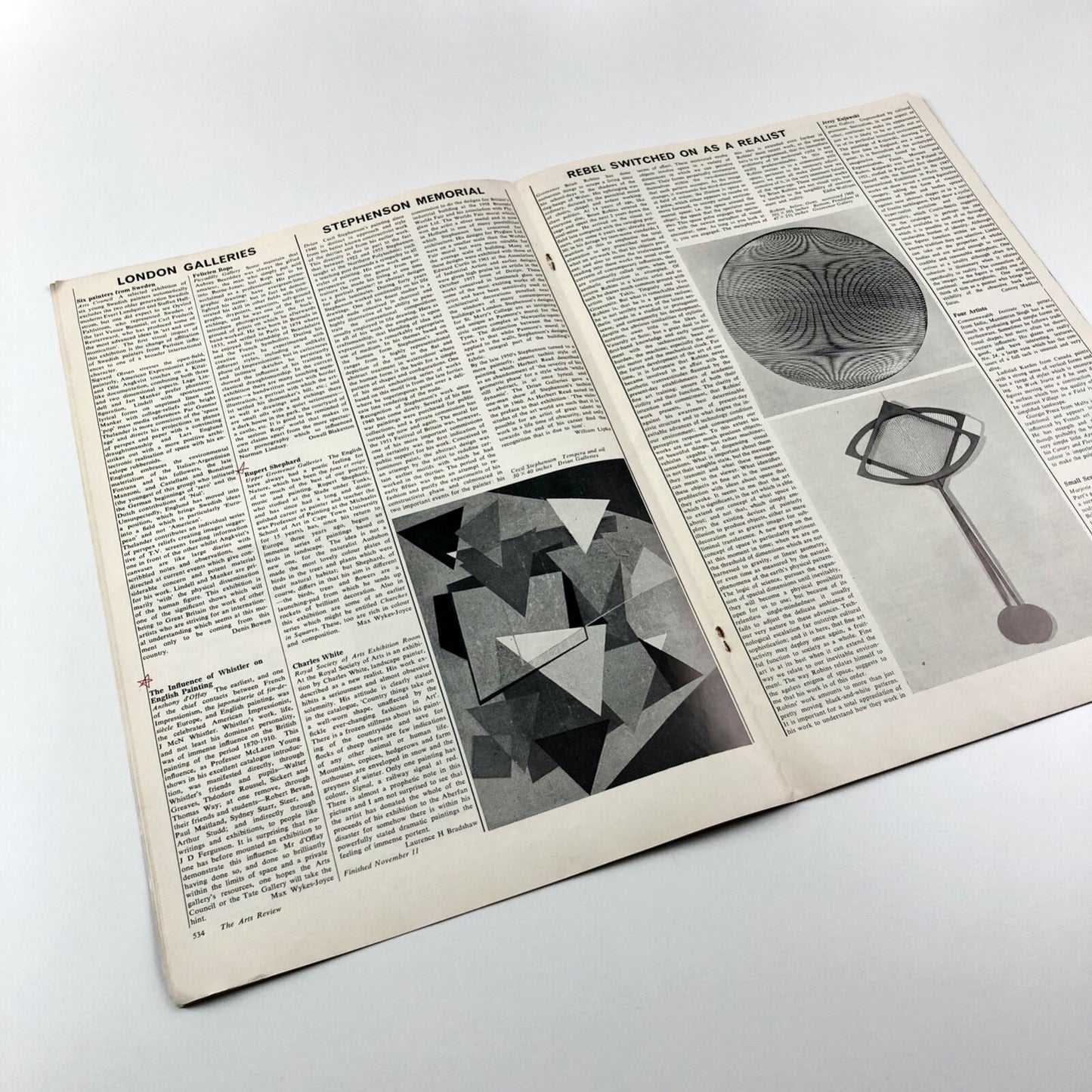 Arts Review 26 Nov 1966, Vol XVIII, No. 23 | Brian Robins Kinetics front cover