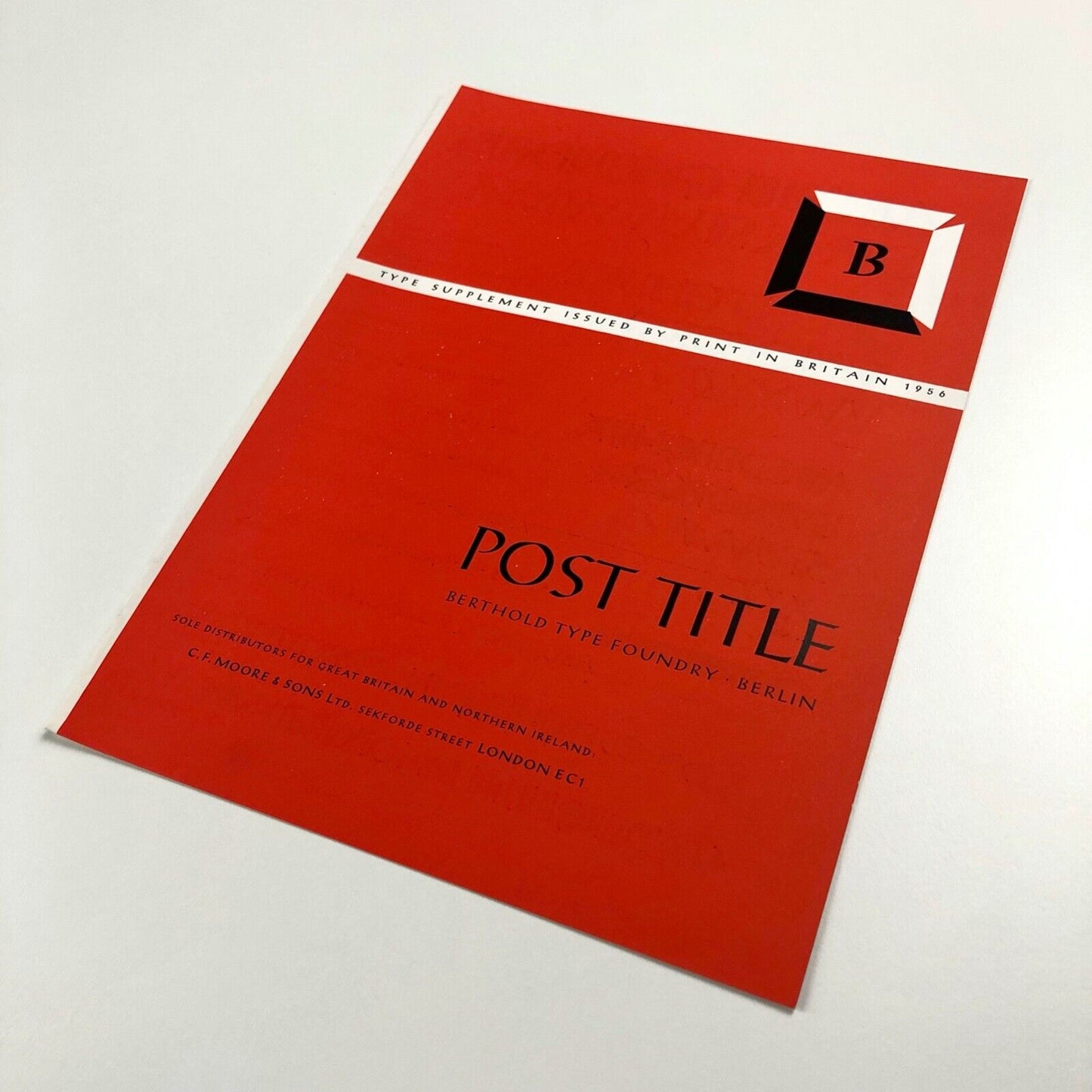 Post Title Berthold Type Foundry Type supplement issued by Print in Britain 1956