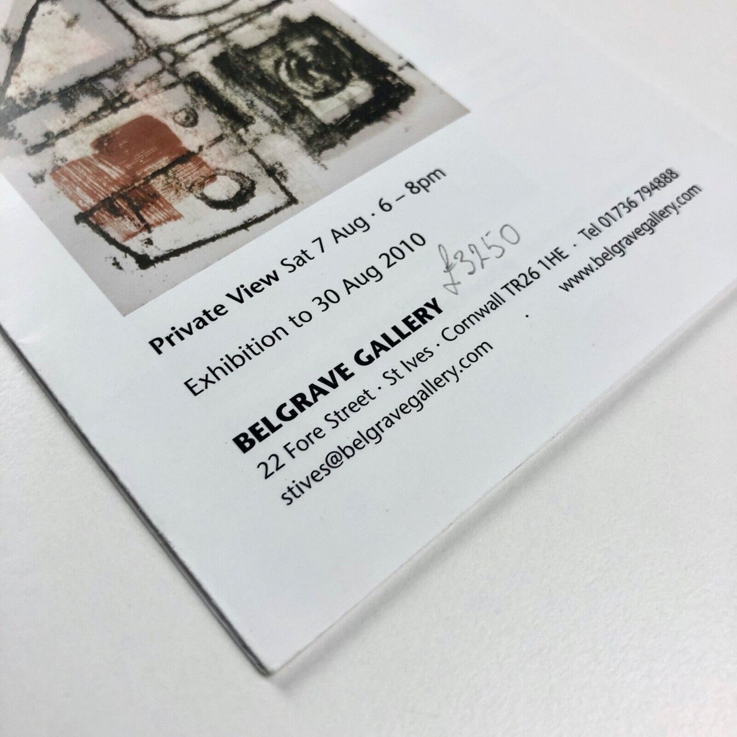 Promotional leaflet for John Wells. Works on Paper 1940s-1970 | Belgrave Gallery 2010