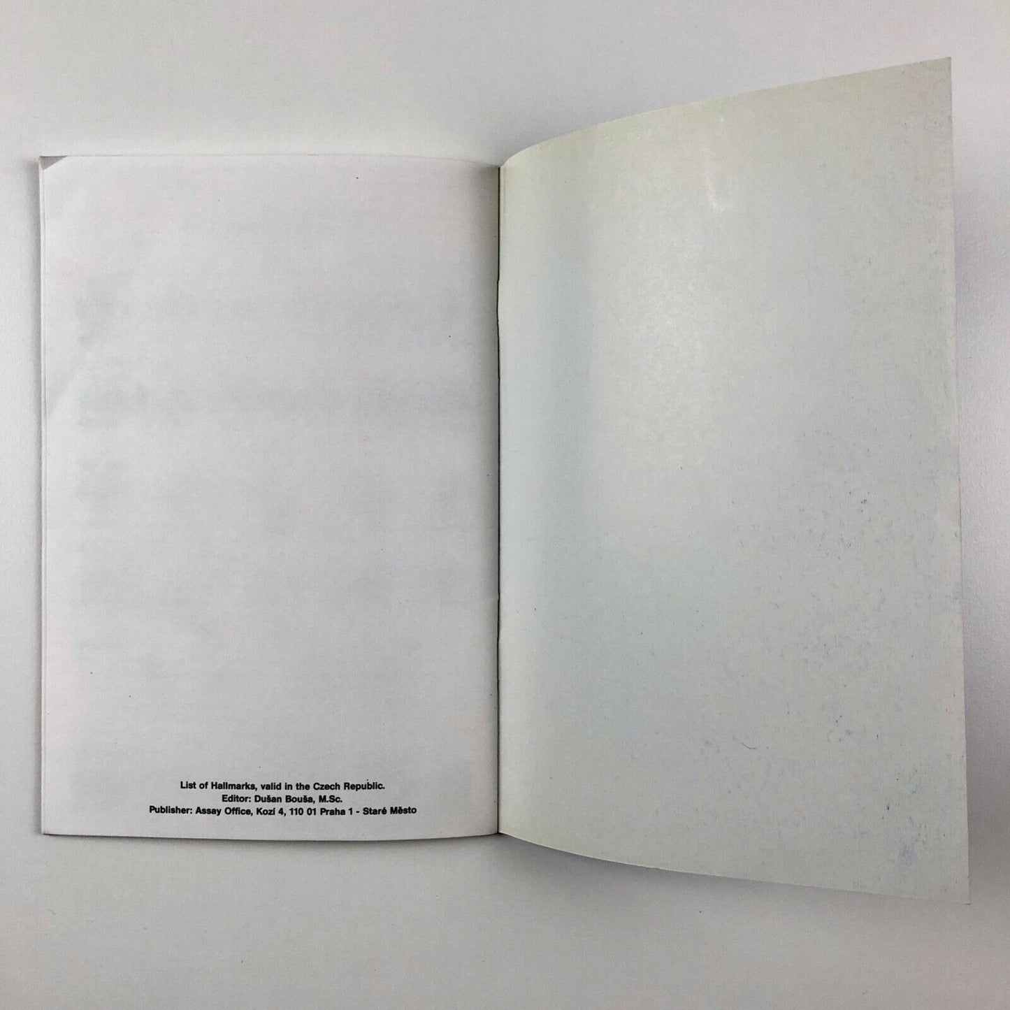 Assay Office List of Hallmarks Valid in the Czech Republic | Prague, 1993