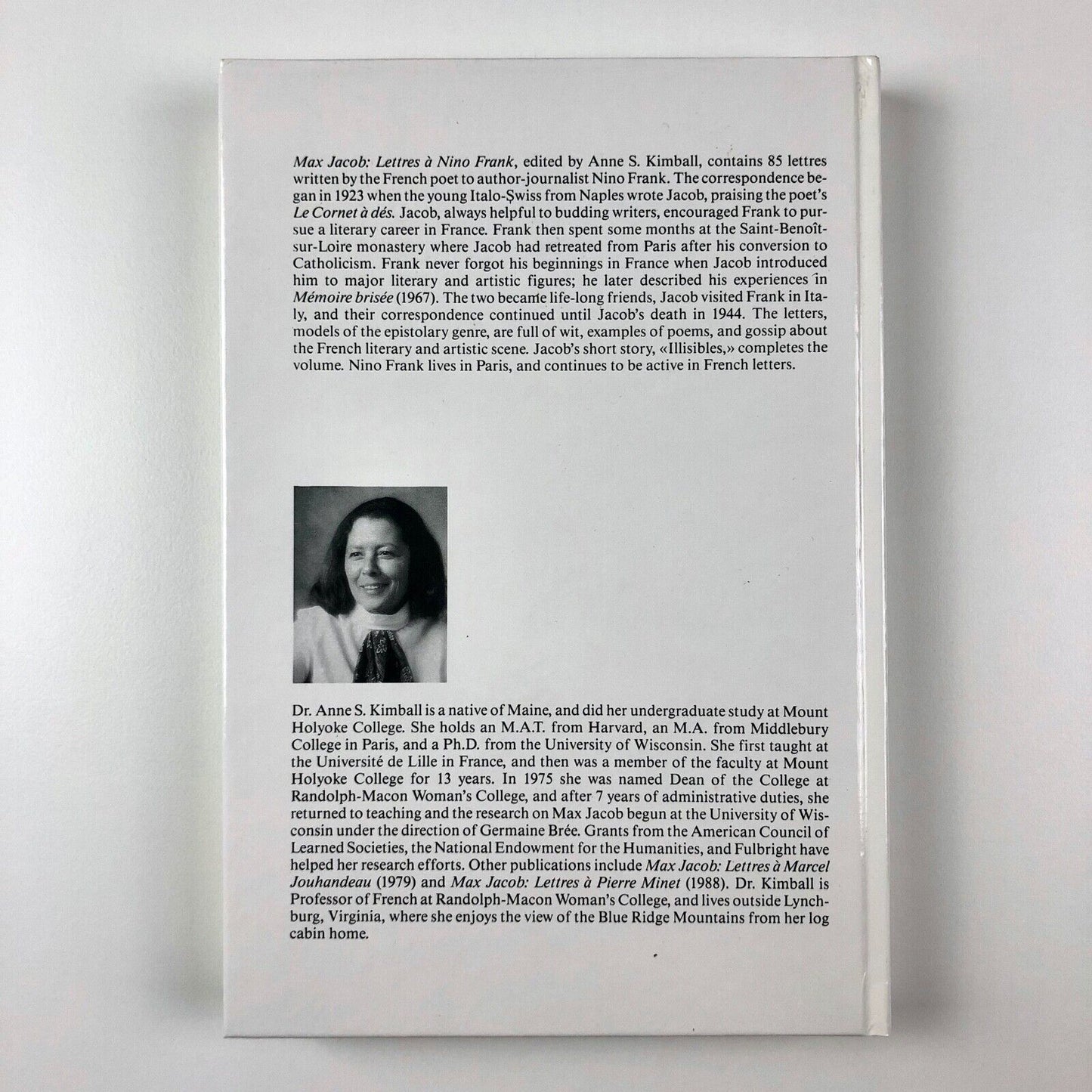 Max Jacob Lettres à Nino Frank by Anne S. Kimball | Peter Lang 1989