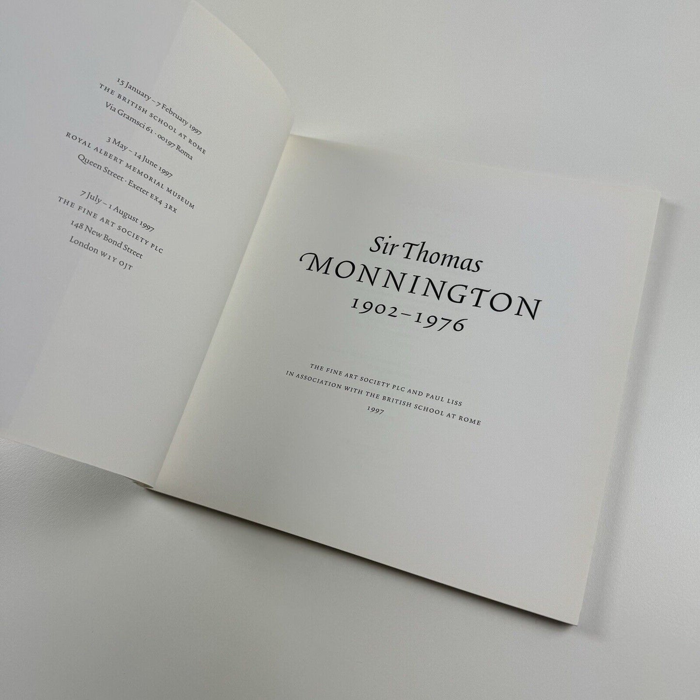 Sir Thomas Monnington 1902-1976 | Fine Art Society / Paul Liss, 1997