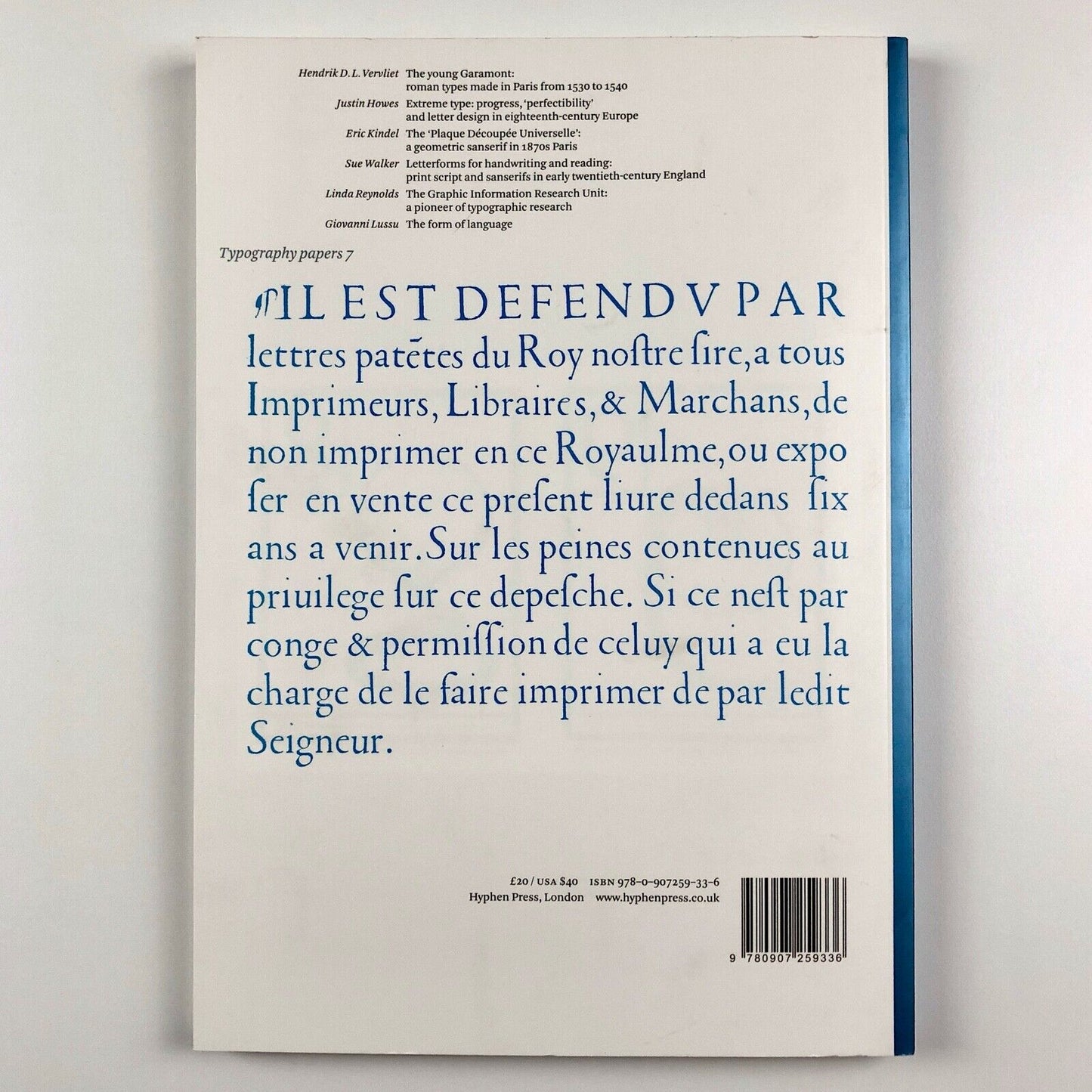 Typography Papers 7 | University of Reading | Hyphen Press | Editor Paul Stiff, 2007