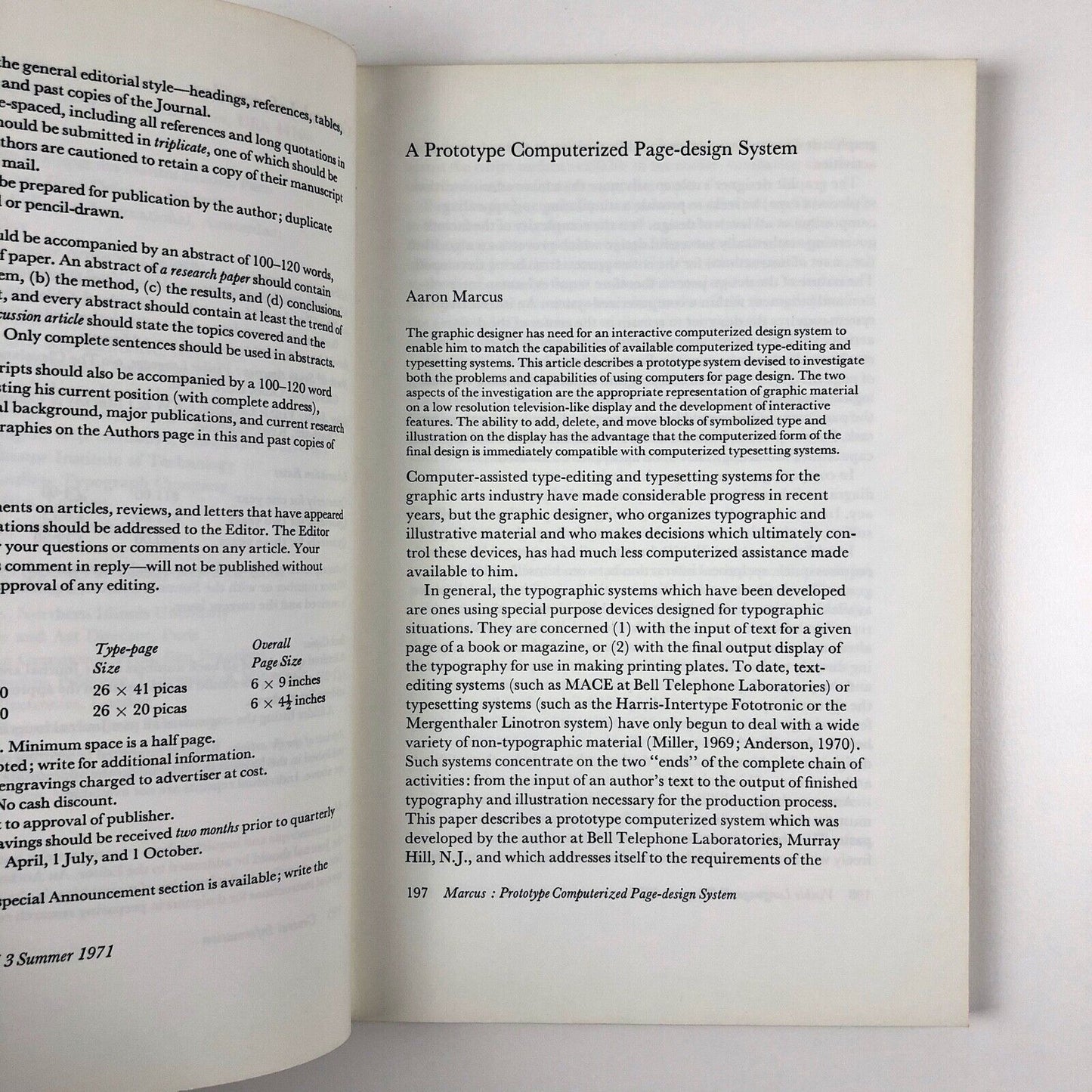 Visible Language journal | Vol V Number 3, Summer 1971