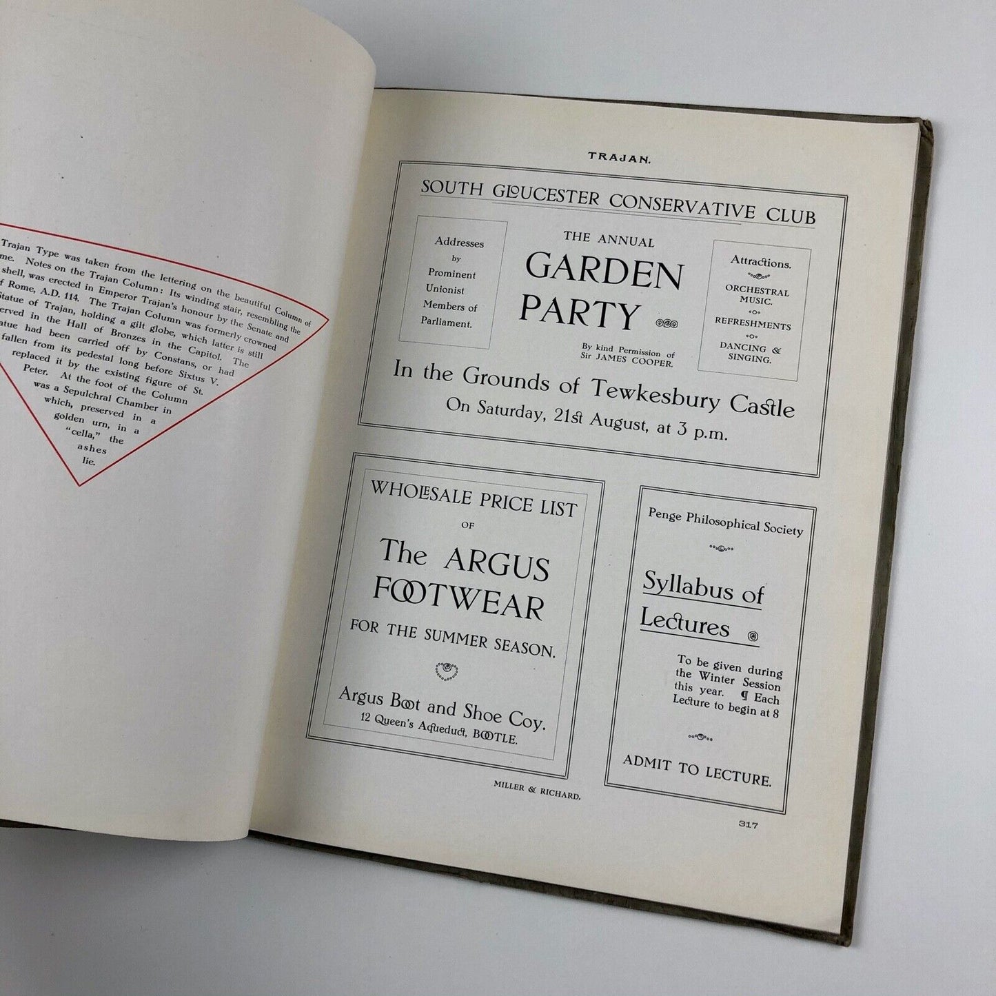 Trajan Group letter founders Miller & Richard Edinburgh, London, Toronto type specimen booklet undated 1930s?